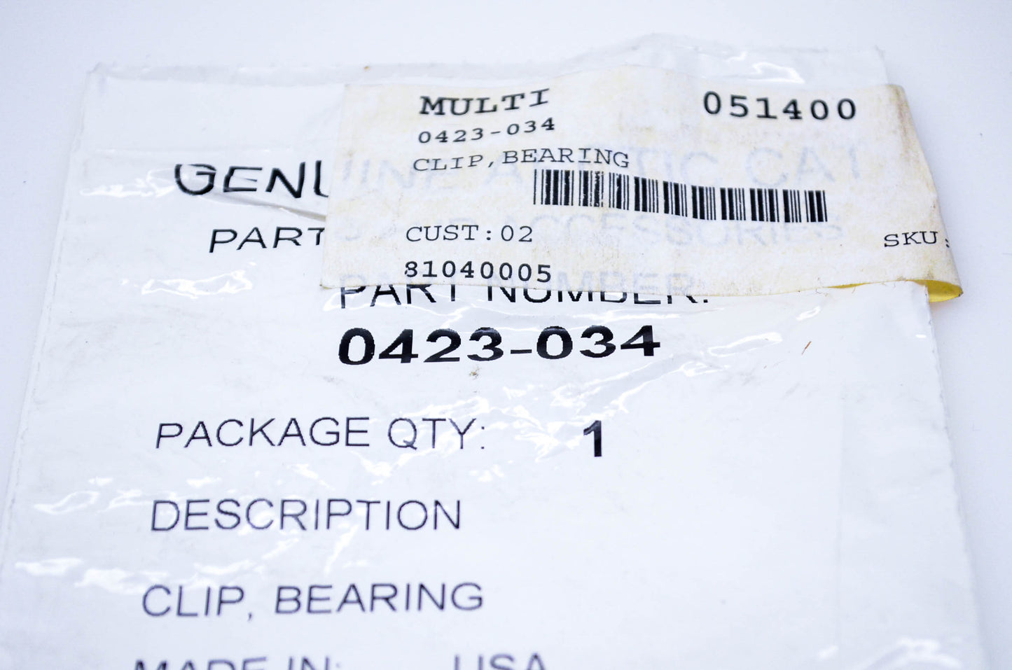 New OEM Arctic Cat 0423-034 Bearing Clip NOS
