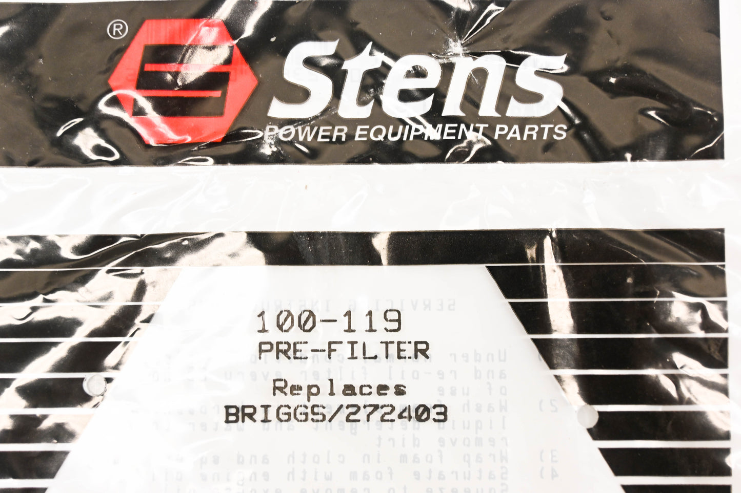 Stens 100-119, 272403S Air Pre Filter NOS