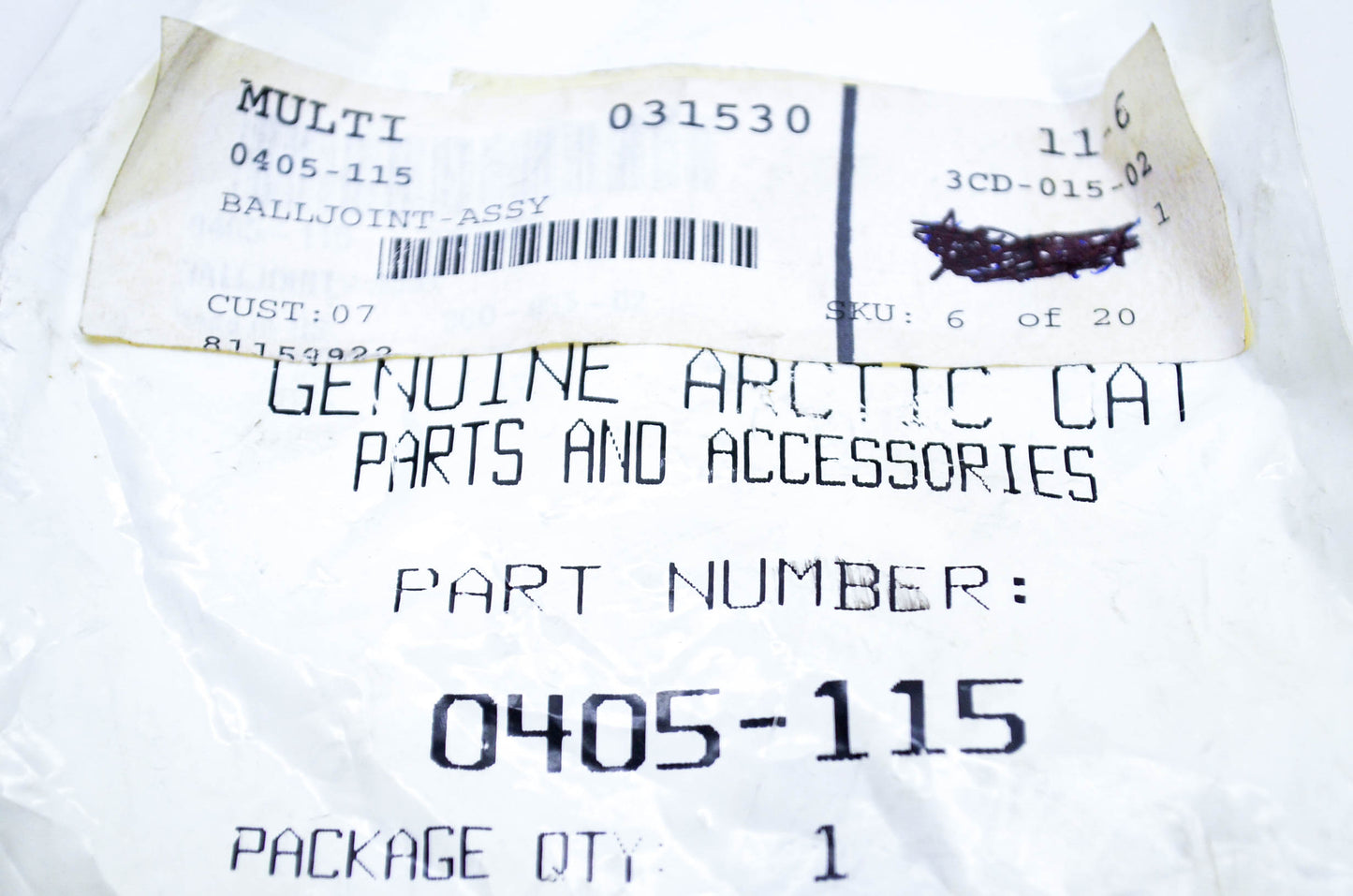 New OEM Arctic Cat 0405-115 Ball Joint Assembly NOS