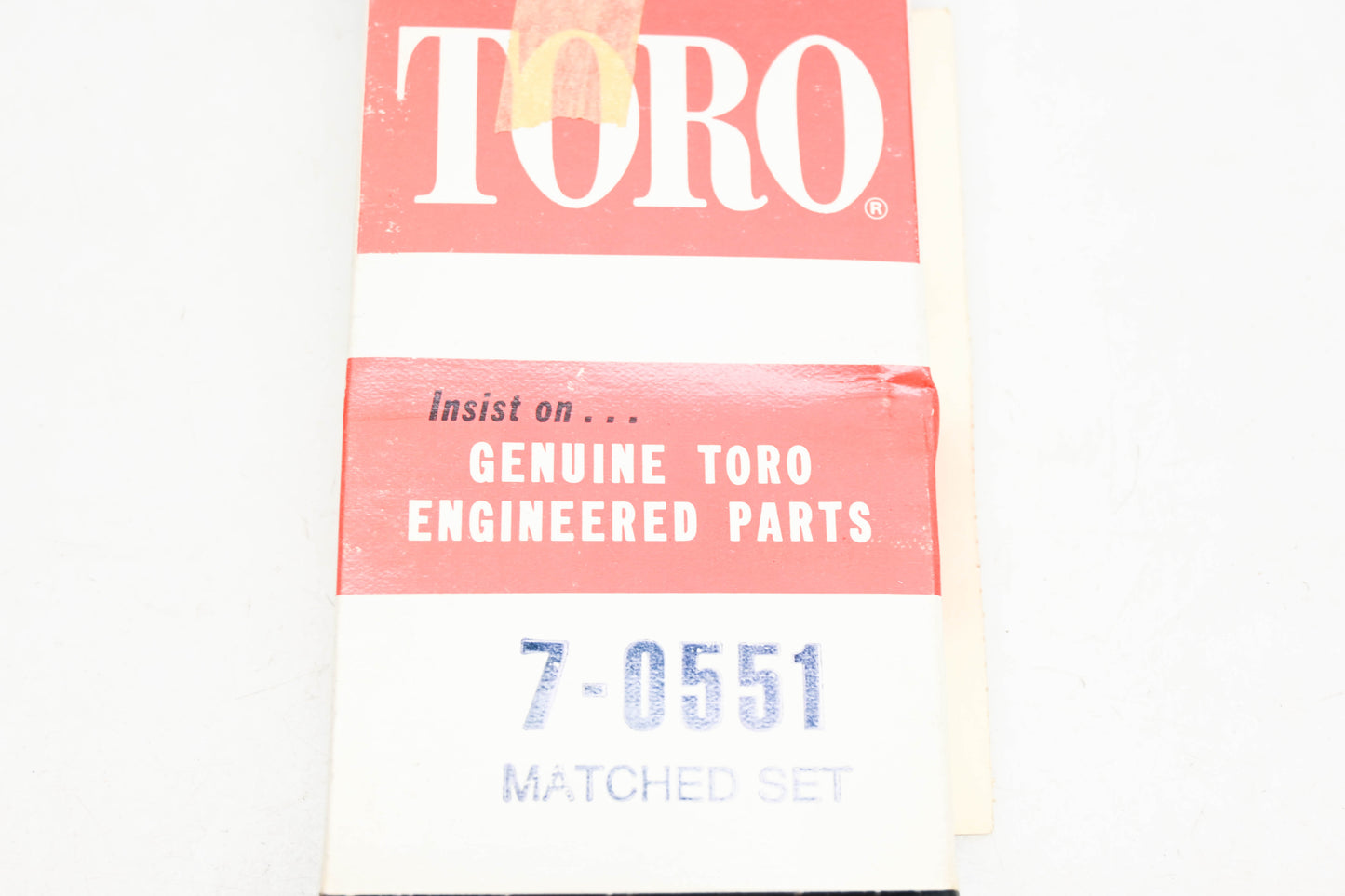 Toro 7-0551 Matched V-Belt Kit NOS