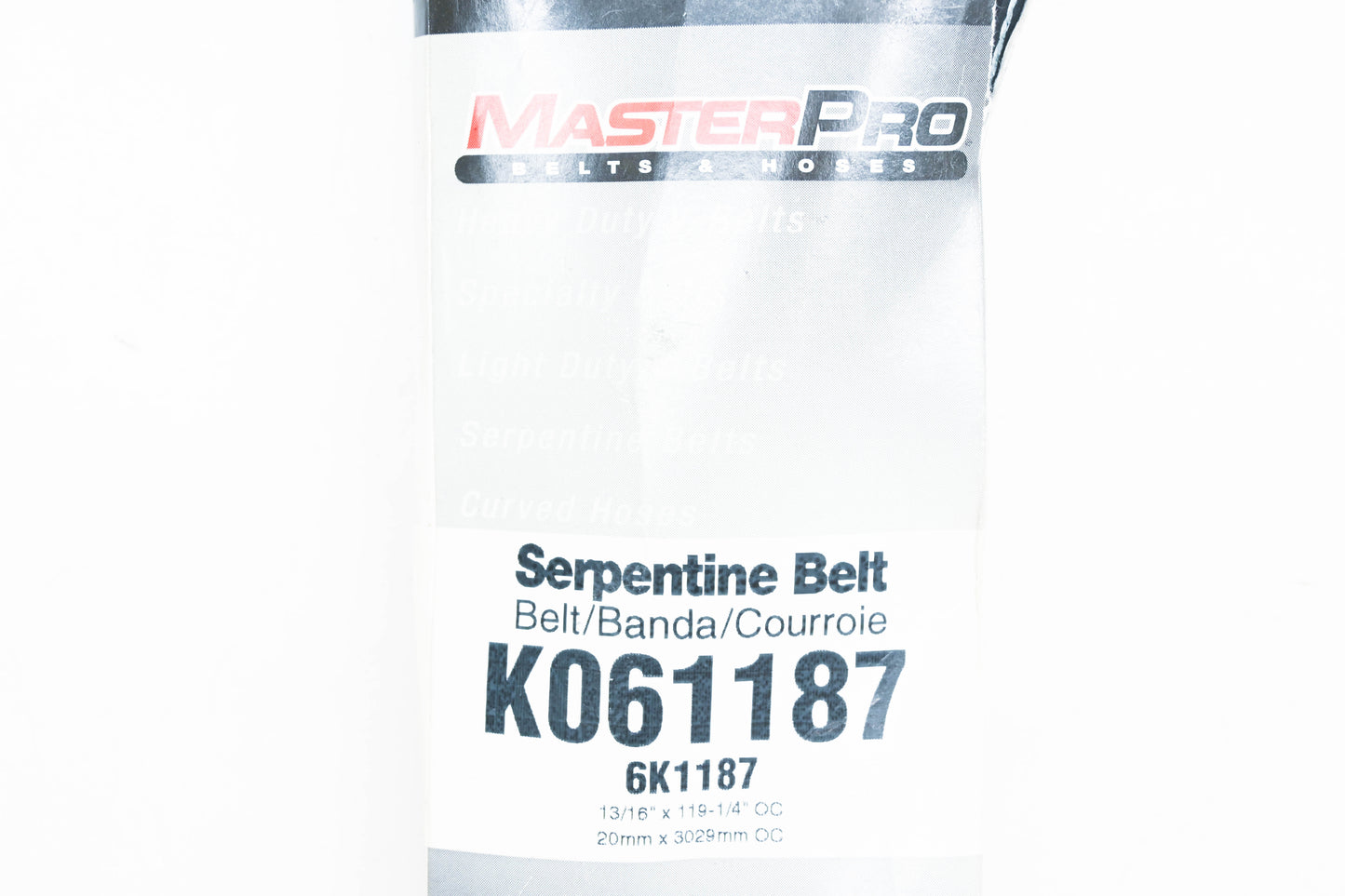 Master Pro K061187, 6K1187 Serpentine Belt NOS