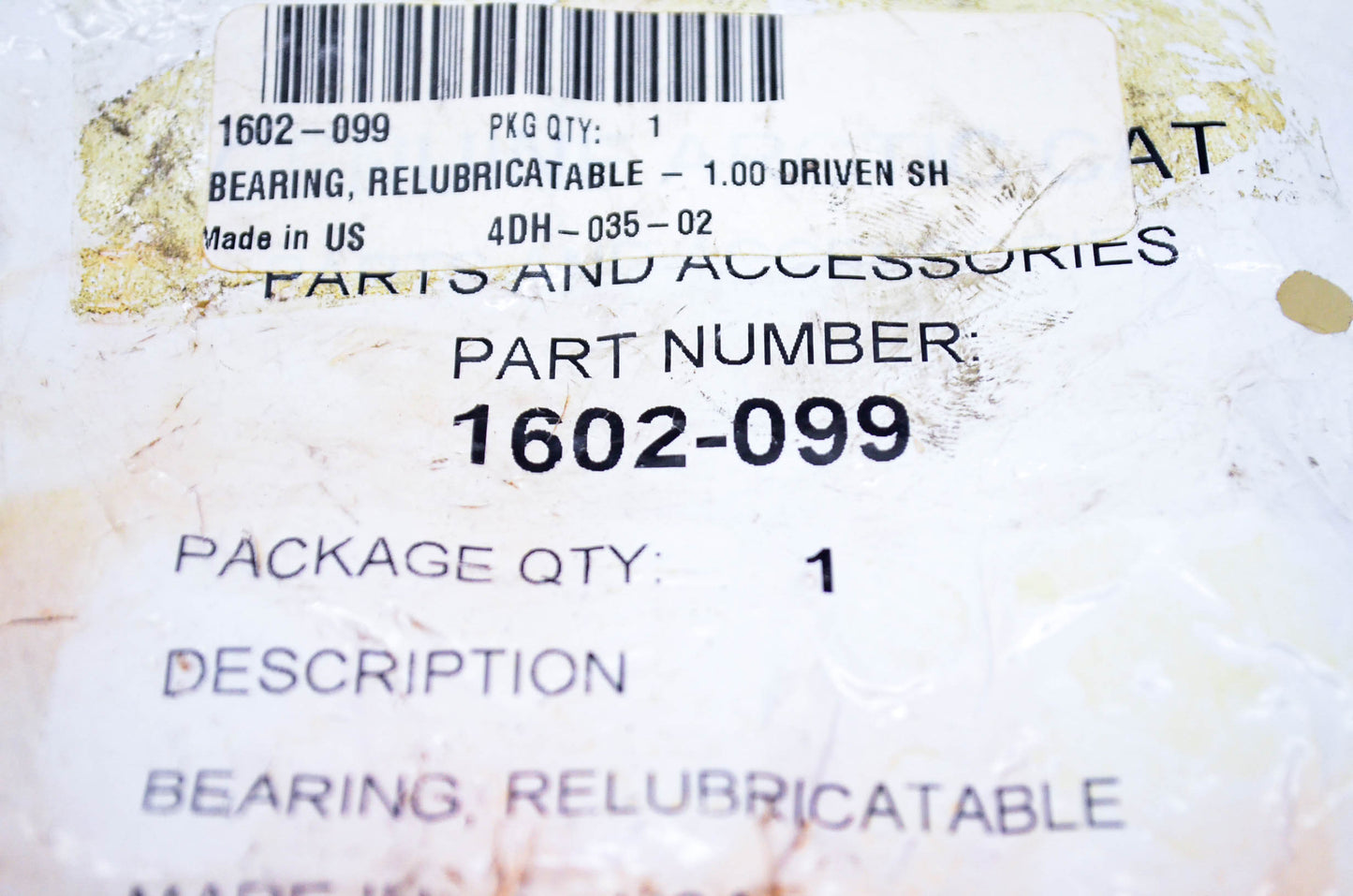 New OEM Arctic Cat 1602-099 Relubricatable Bearing 1.00 Driven NOS