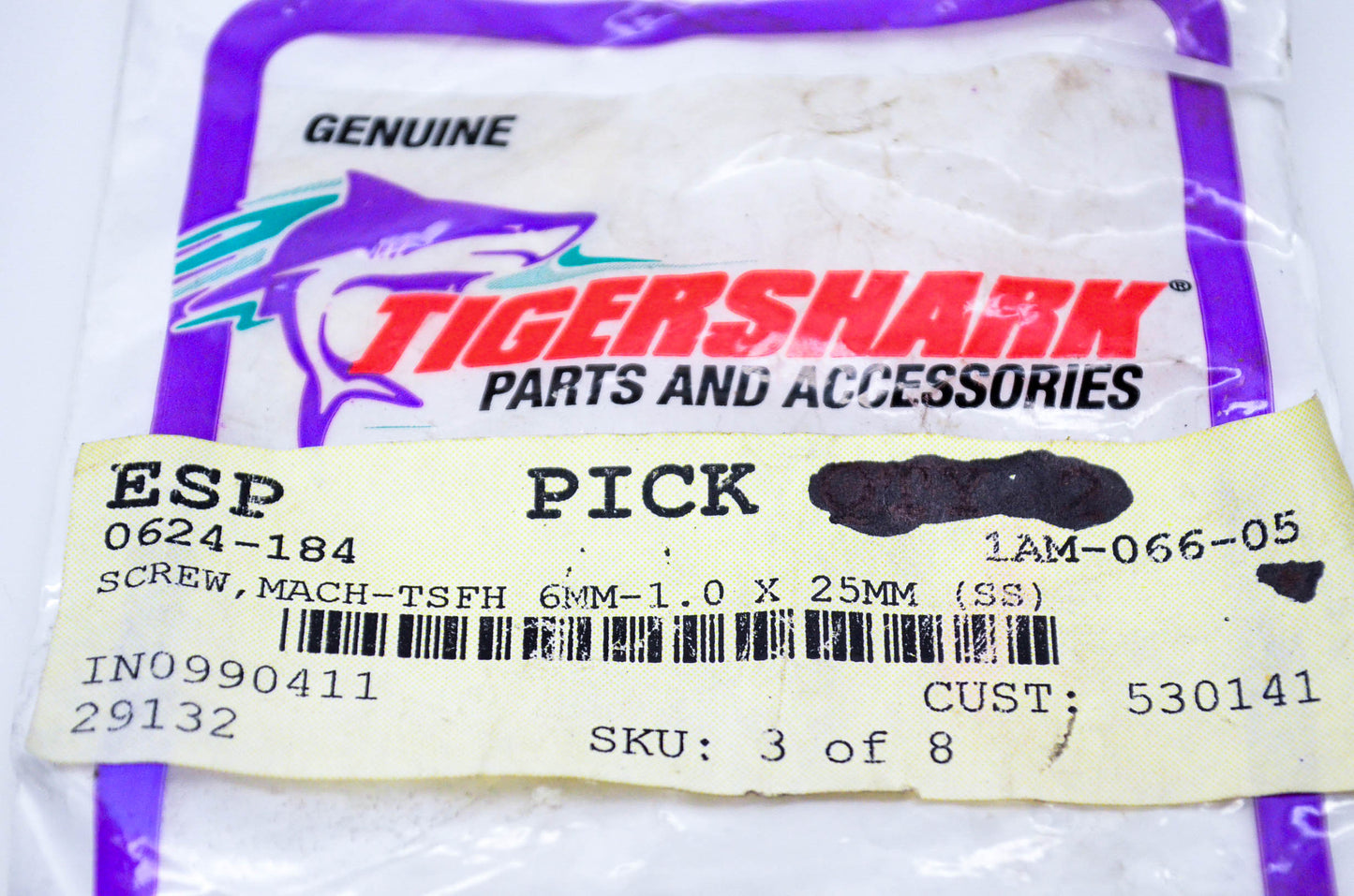 New OEM Arctic Cat 0624-184 Tigershark Machine Screw TSFH 6mm-1.0x25mm NOS