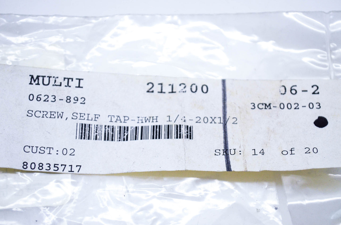 New OEM Arctic Cat 0623-892 Self Tap Screw HWH 1/4-20x1/2 NOS