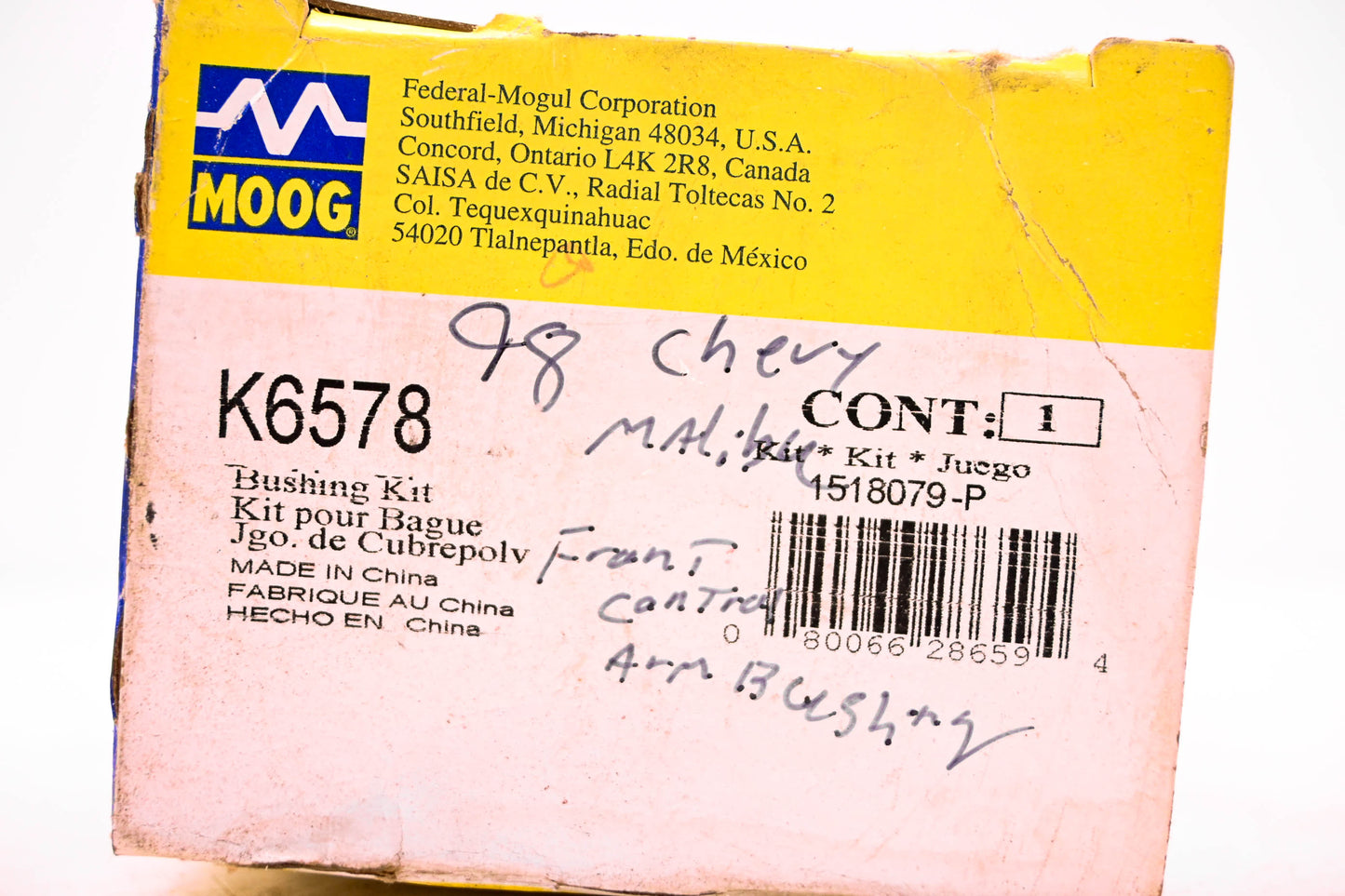 Moog K6578, 1518079-P Bushing Kit NOS