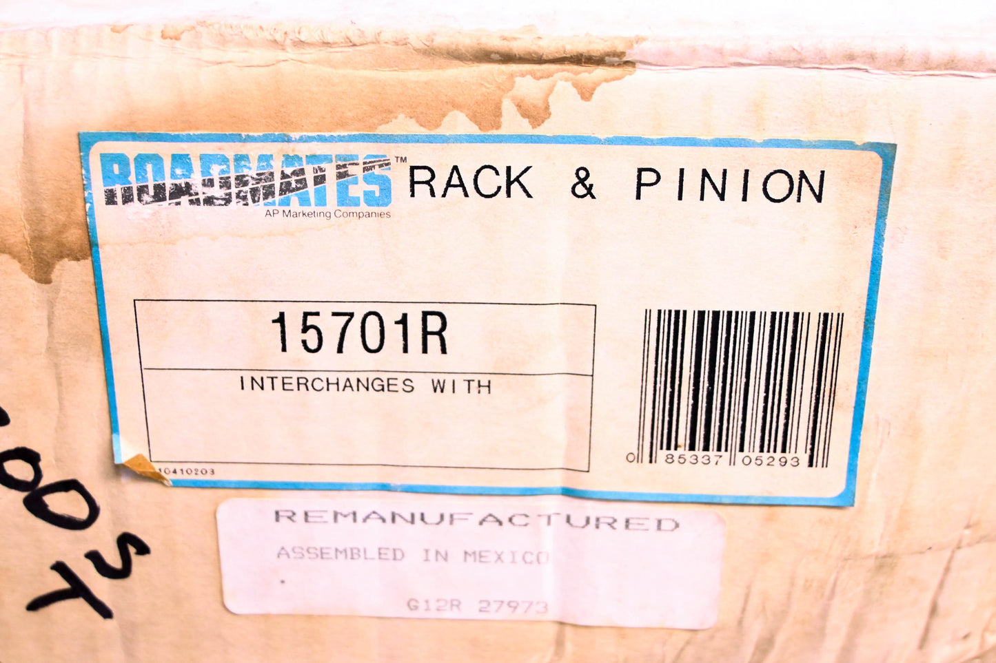 Roadmates 15701R, 22-300S Rack & Pinion NOS