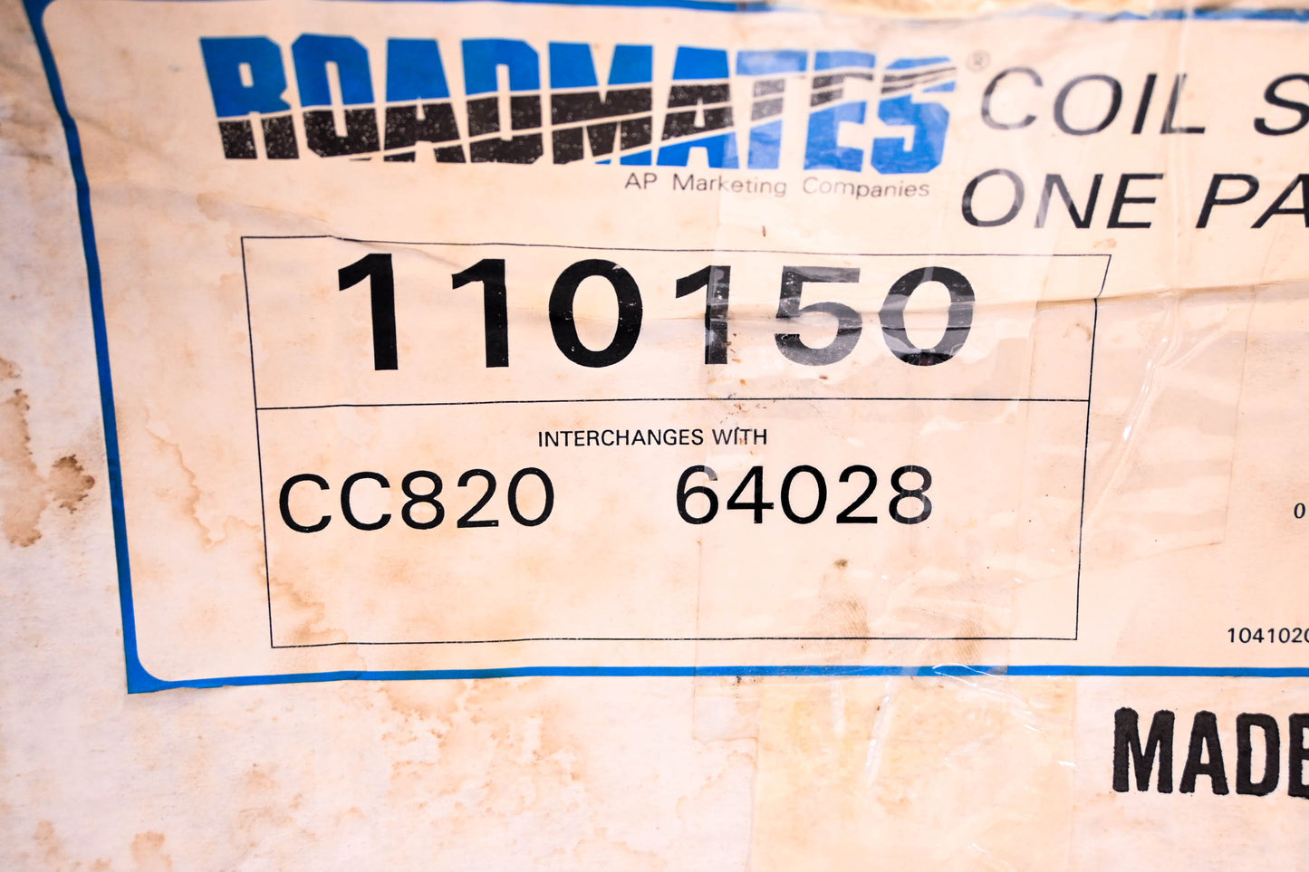 Roadmates 110150, CC820, 64028 Coil Spring Kit NOS