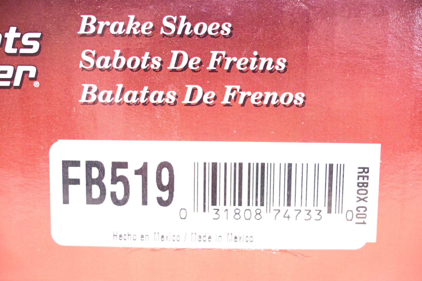 Parts Master FB519 Brake Shoes Kit NOS