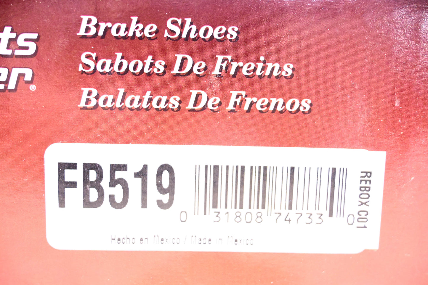Parts Master FB519 Brake Shoes Kit NOS