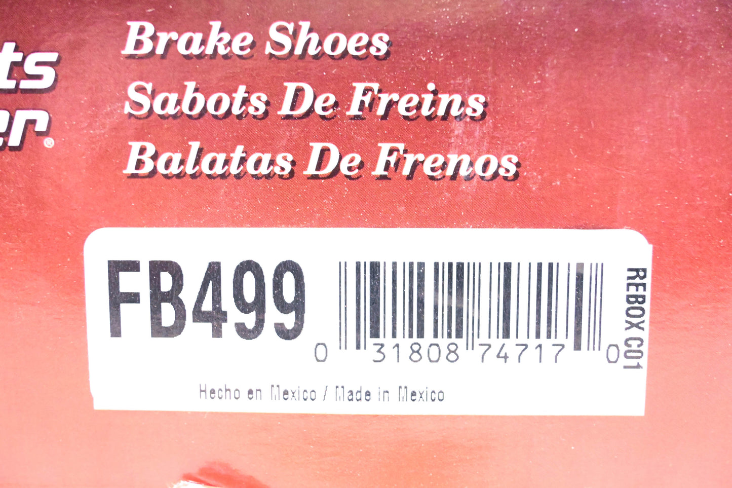 Parts Master FB499 Brake Shoes Kit NOS