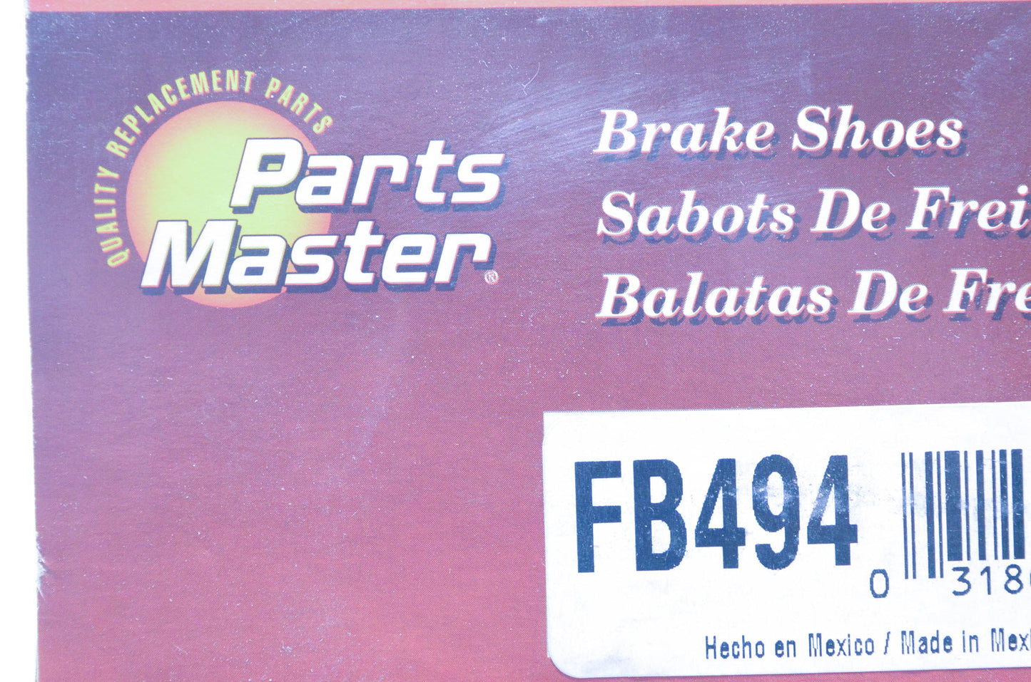 Parts Master FB494 Non Asbestos Brake Shoe Kit NOS