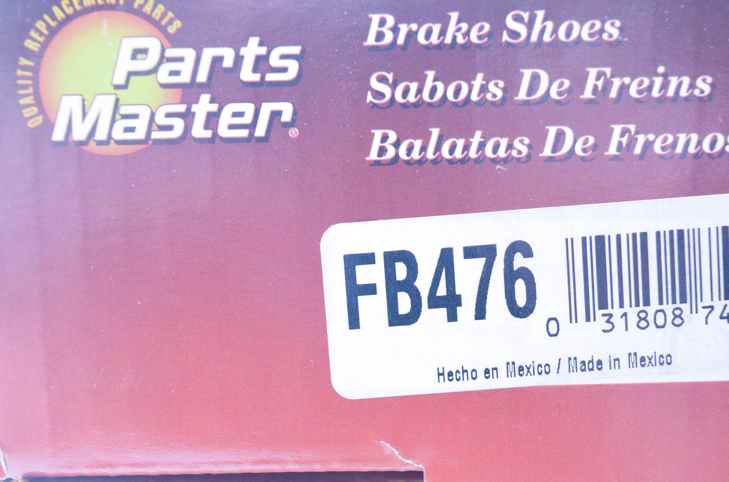 Parts Master FB476 Non Asbestos Brake Shoe Kit NOS