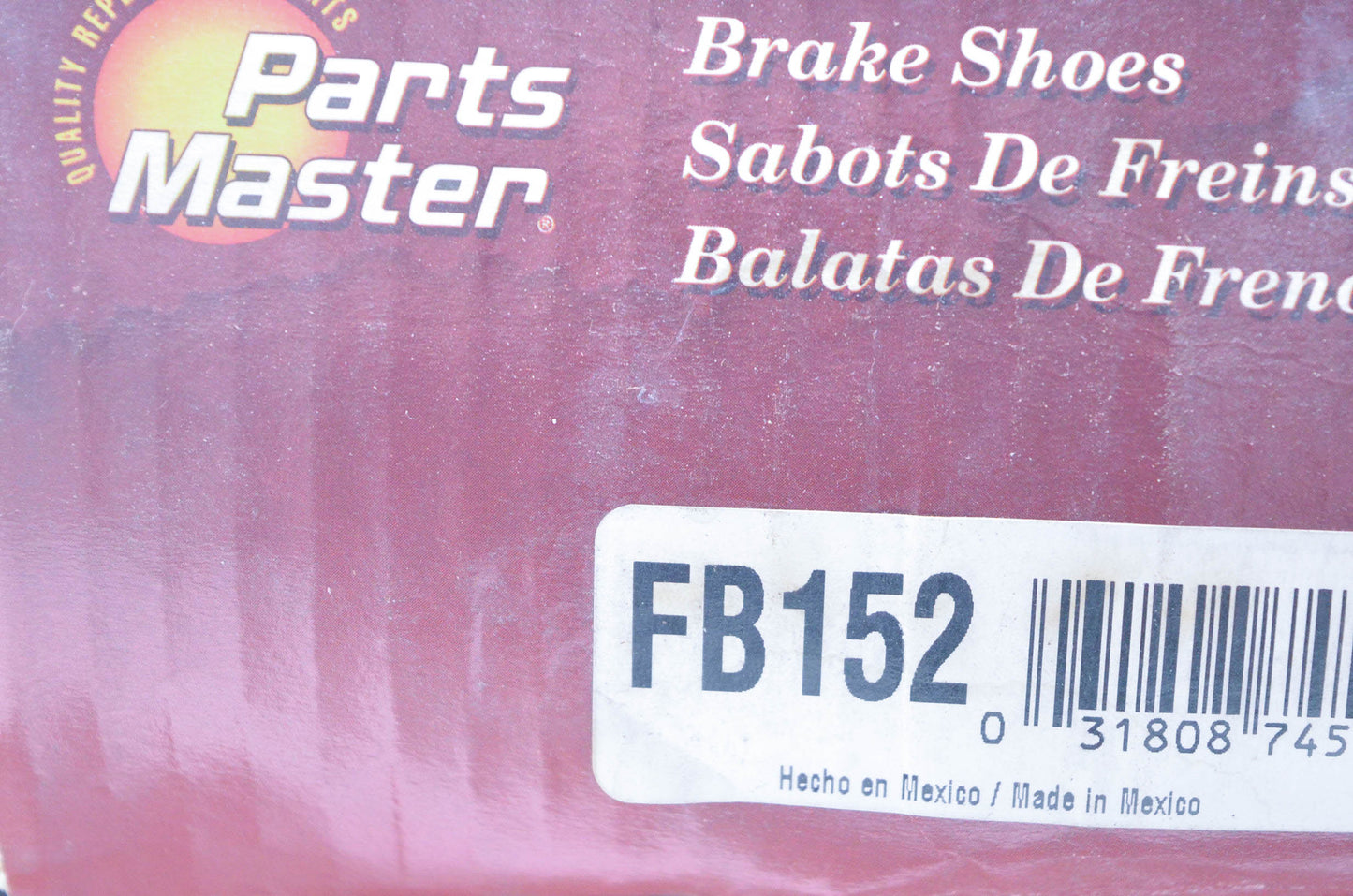 Parts Master FB152 Non Asbestos Brake Shoe Kit NOS