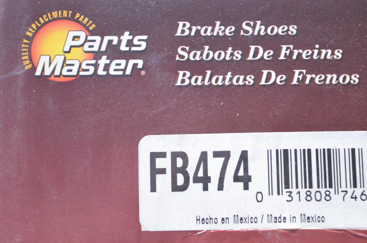 Parts Master FB474 Non Asbestos Brake Shoe Kit NOS