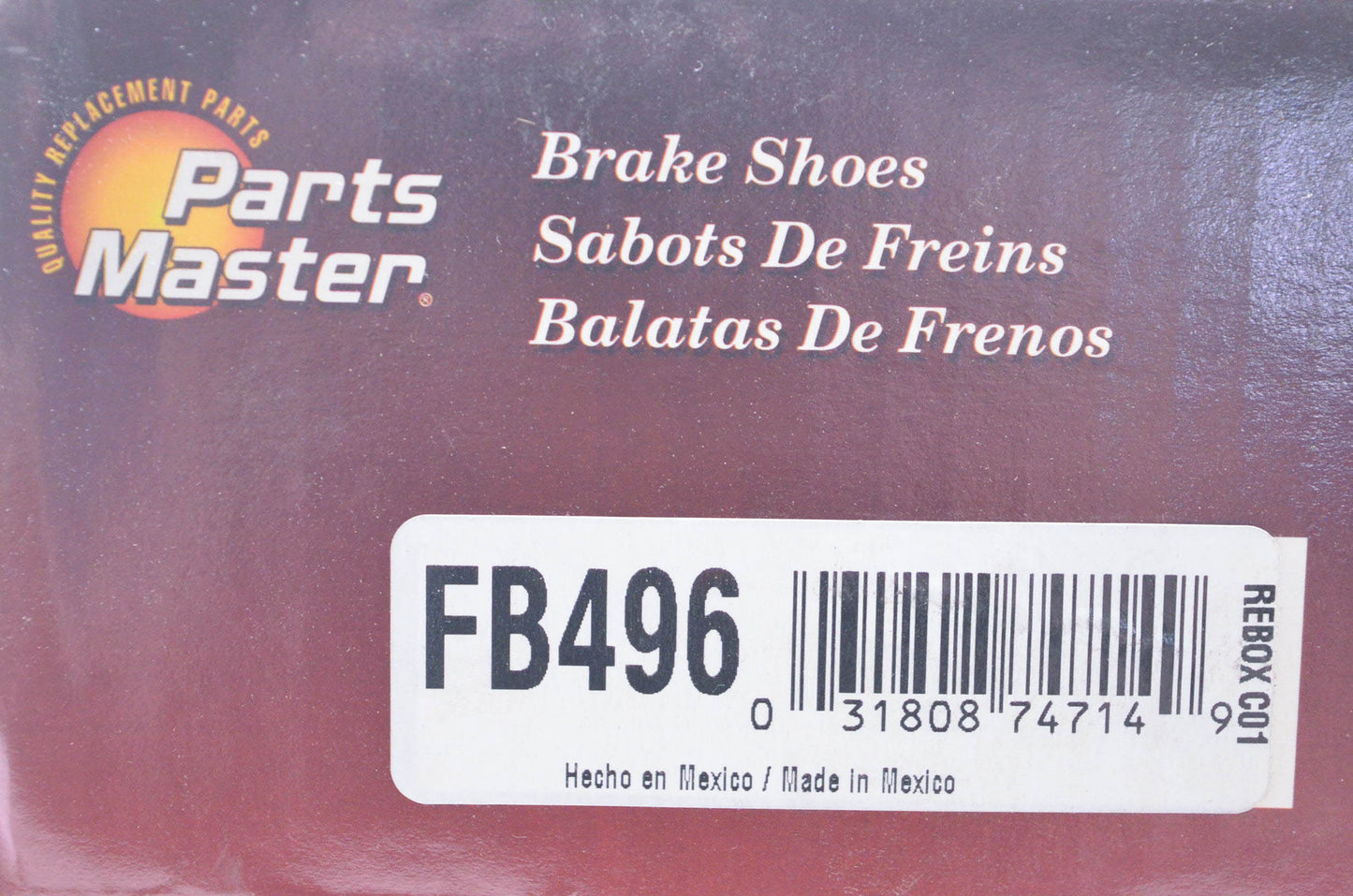 Parts Master FB496 Non Asbestos Brake Shoe Kit NOS