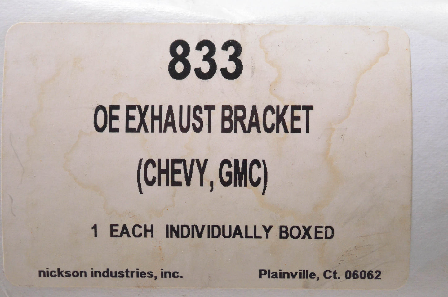 Nickson Industries 833 Exhaust Bracket NOS
