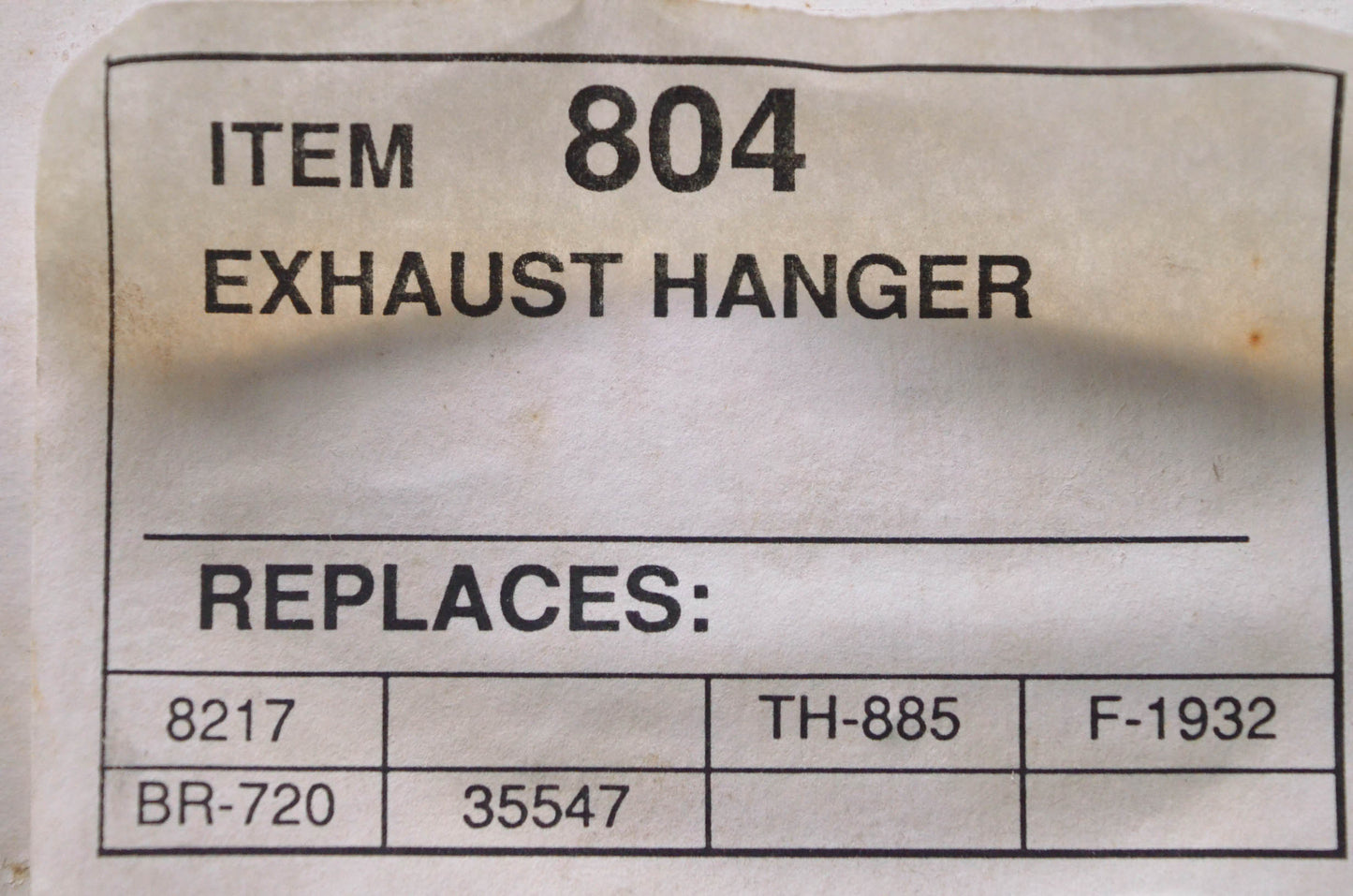 Nickson Industries 804, BR-720, TH-885 Exhaust Hanger NOS