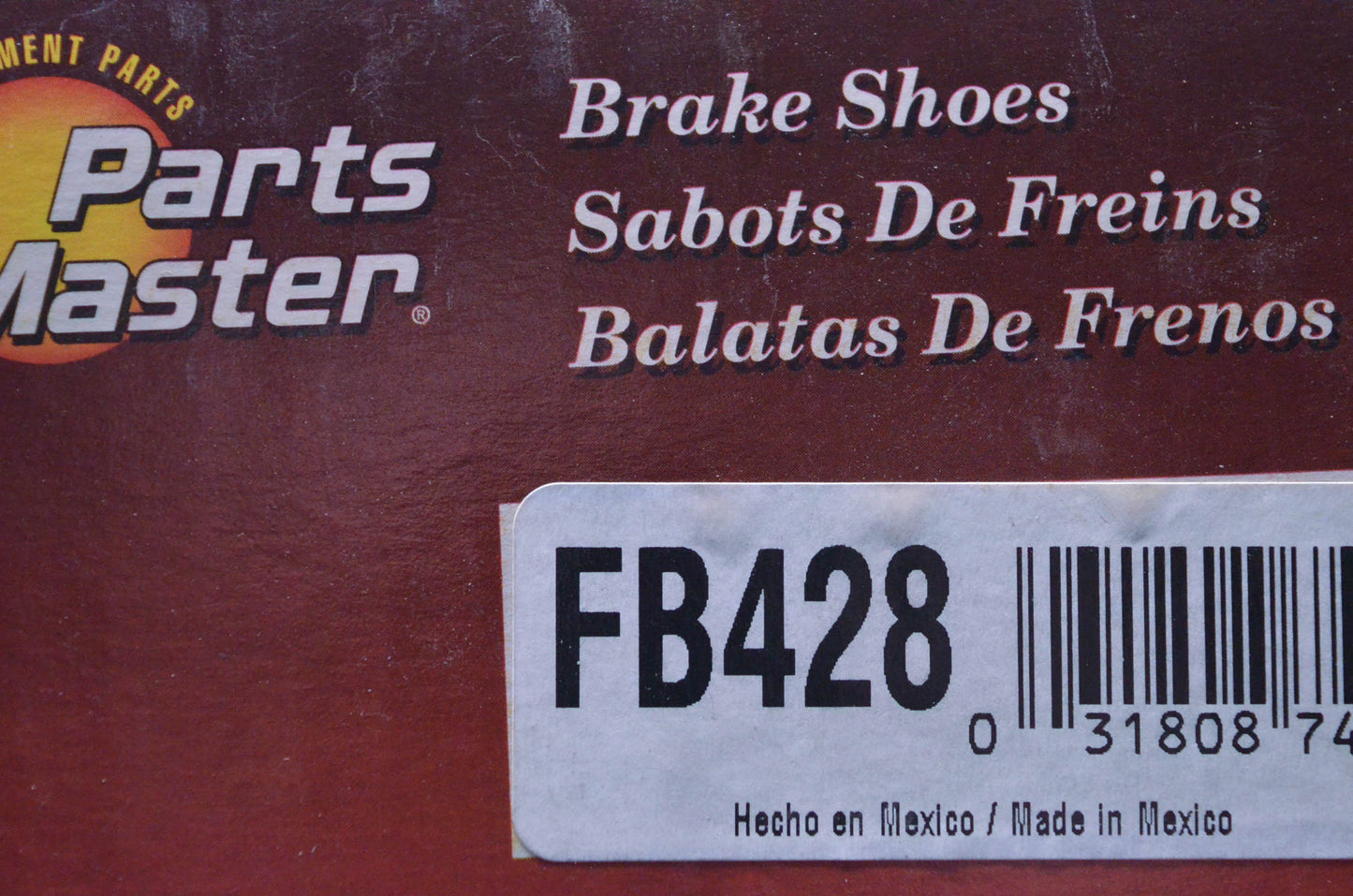 Parts Master FB428 Non Asbestos Brake Shoe Kit NOS