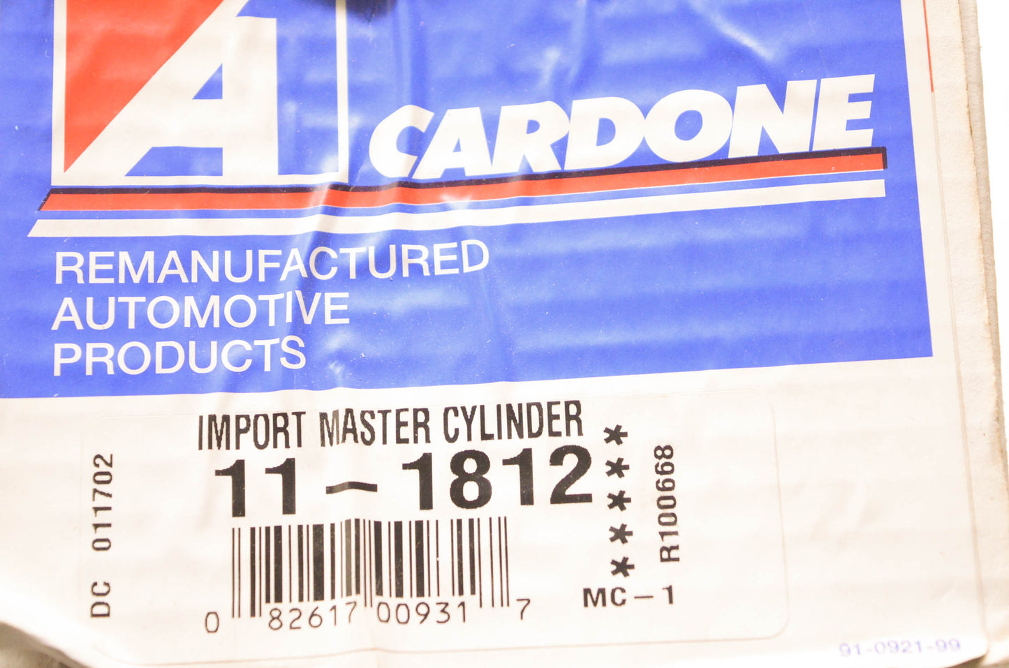 A1 Cardone 11-1812 Remanufactured Import Master Cylinder NOS