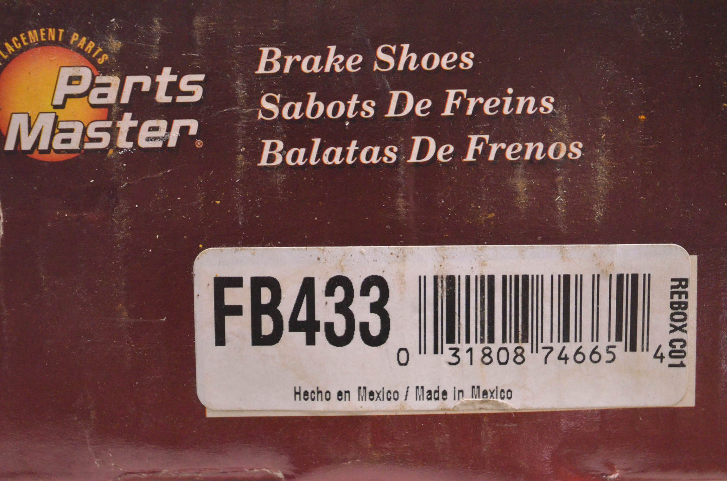 Parts Master FB433 Non-Asbestos New Brake Shoes NOS