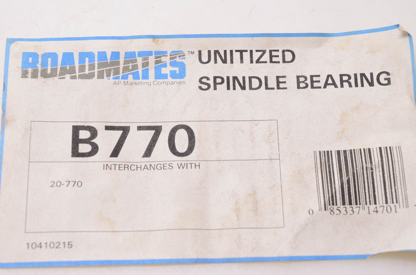 Roadmates B770, 20-770 Unitized Spindle Bearing NOS