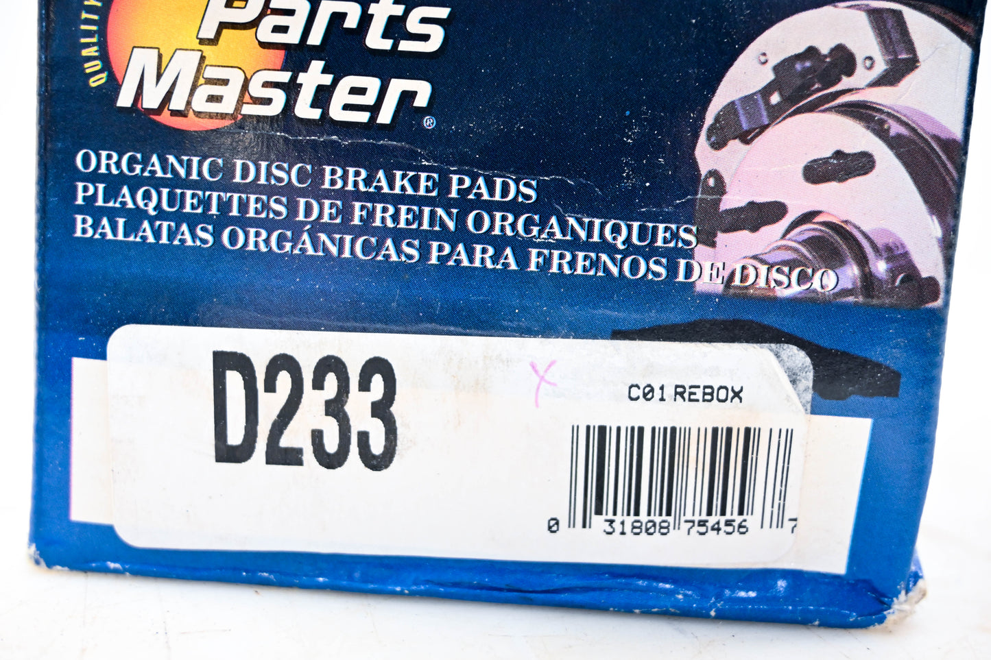 Parts Master D233 Organic Disc Brake Pad Kit NOS