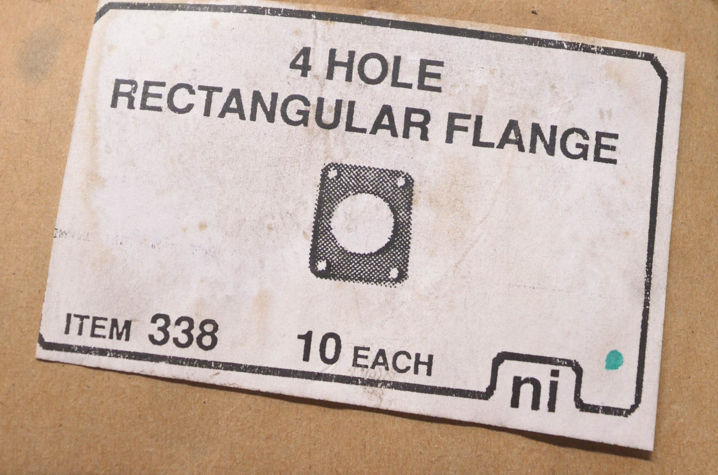Nickson Industries 338 Four Hole Rectangular Flange NOS