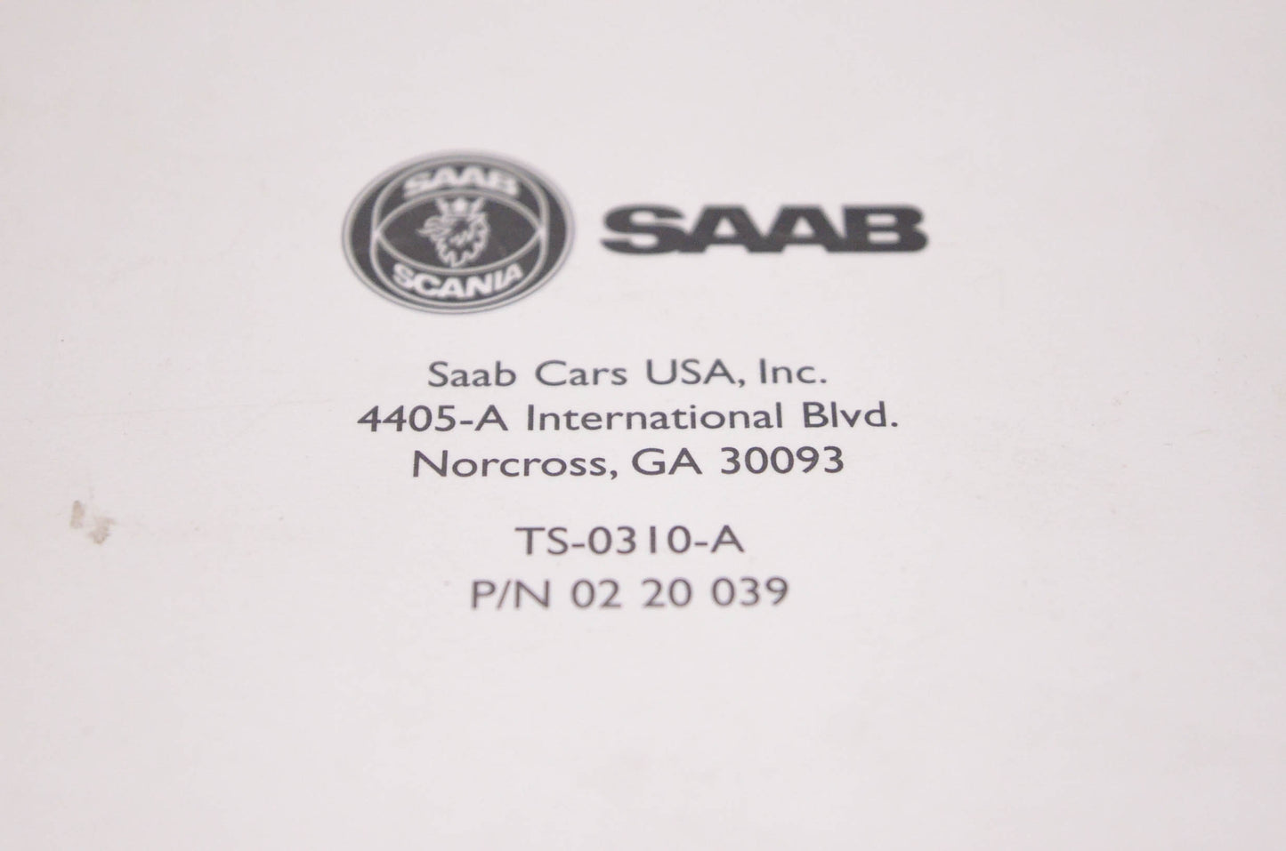 Saab TS-0310-A Supplement: Service Information Bulletins & Modification Instructions January through December 1999