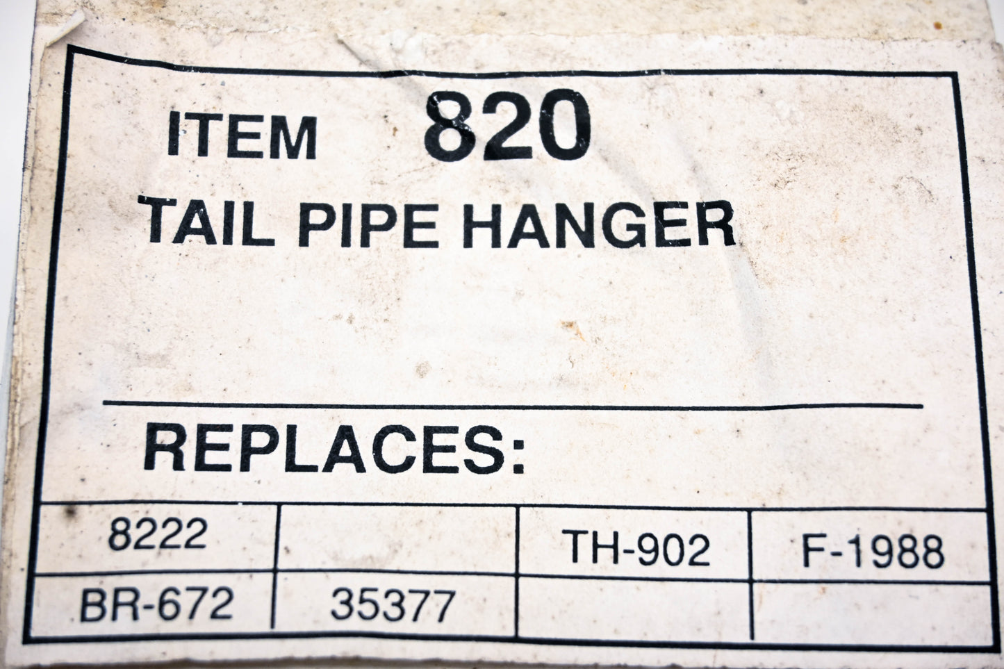 Nickson Industries 820, BR-672, TH-902 Tail Pipe Hanger NOS