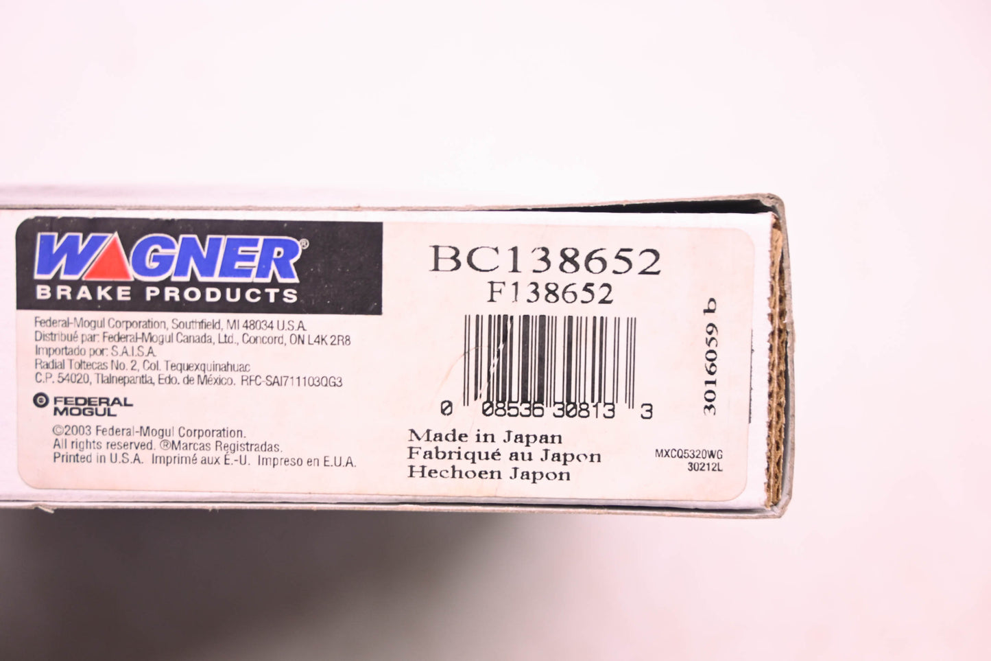 Parts Master BC138652, F138652 Brake Cable NOS