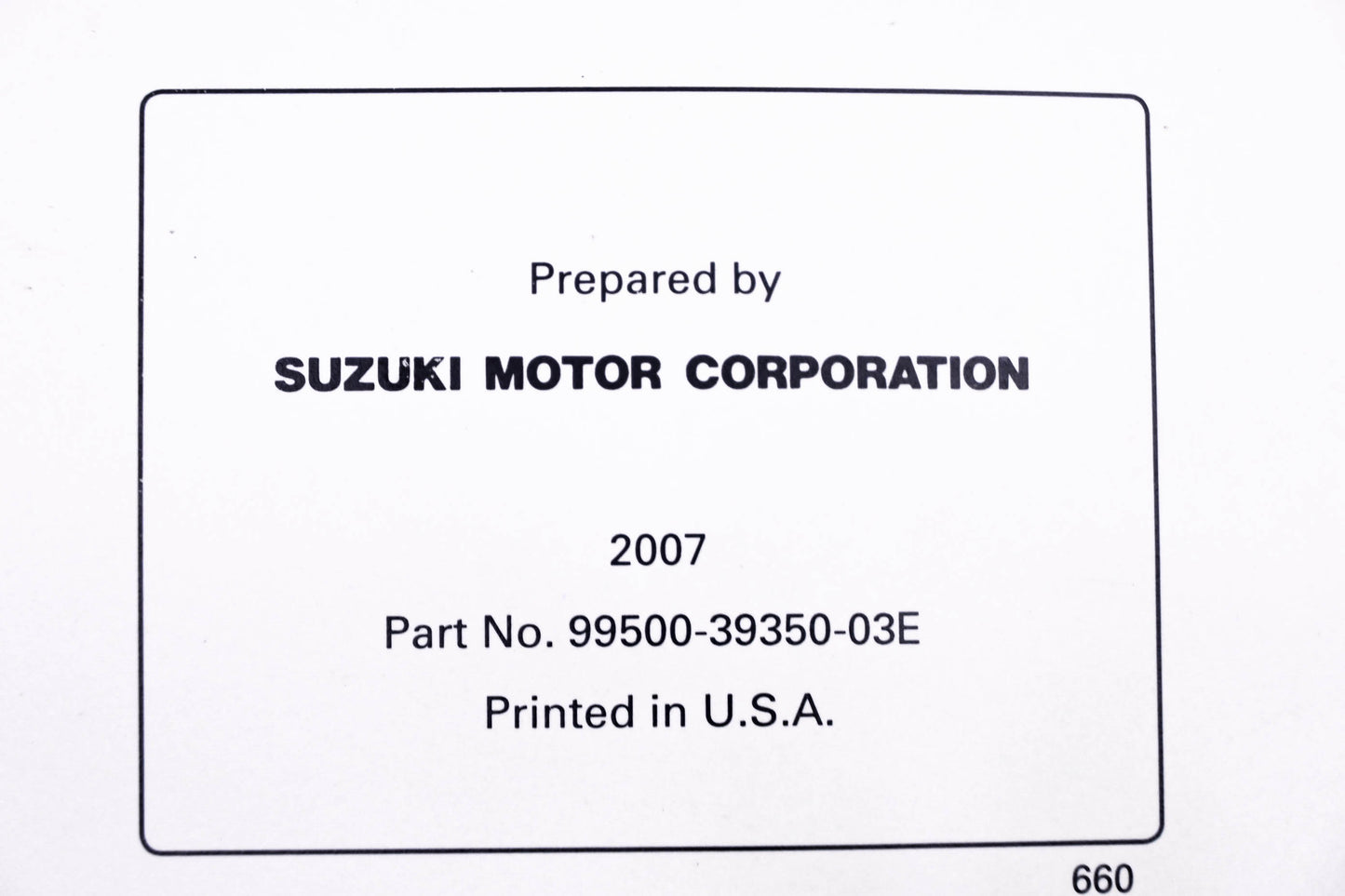 OEM Suzuki 99500-39350-03E GSX1300R K8 2007 Service Manual