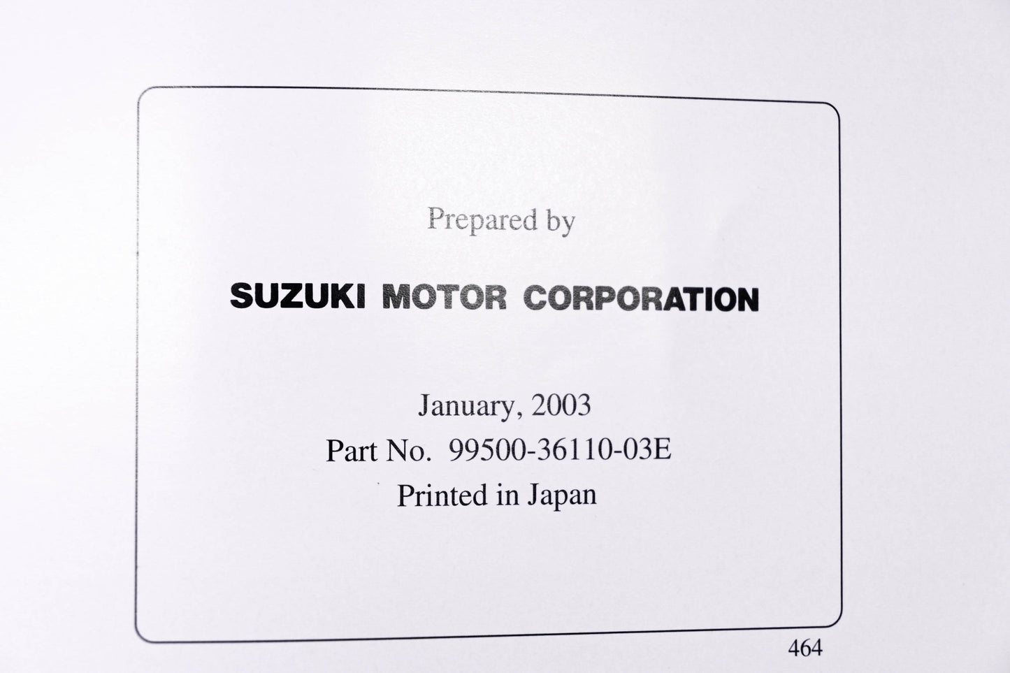 OEM Suzuki 99500-36110-03E AN650 K3 2003 Service Manual