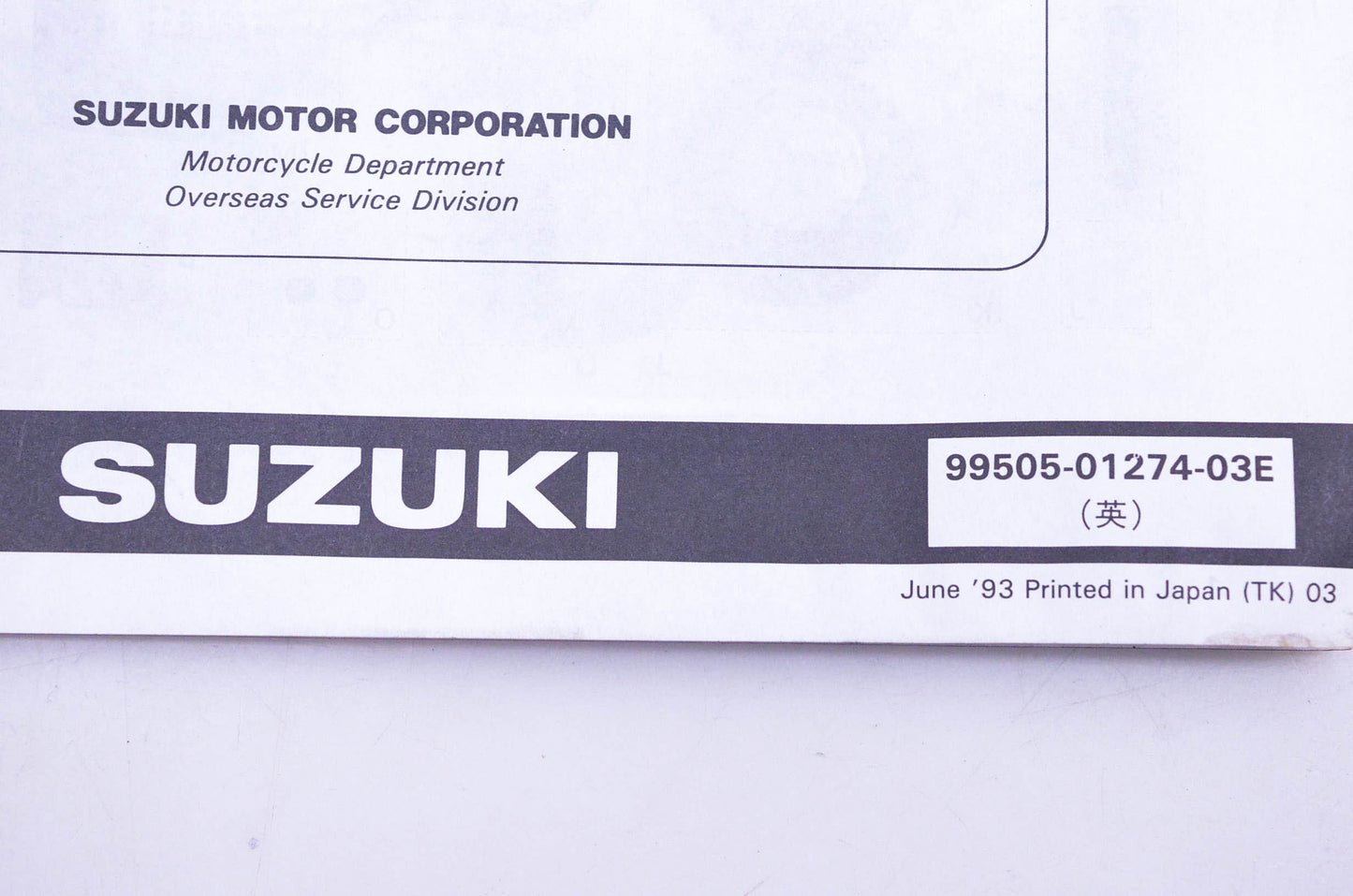 OEM Suzuki 99505-01274-03E LT-F250R Assembly Service Guide