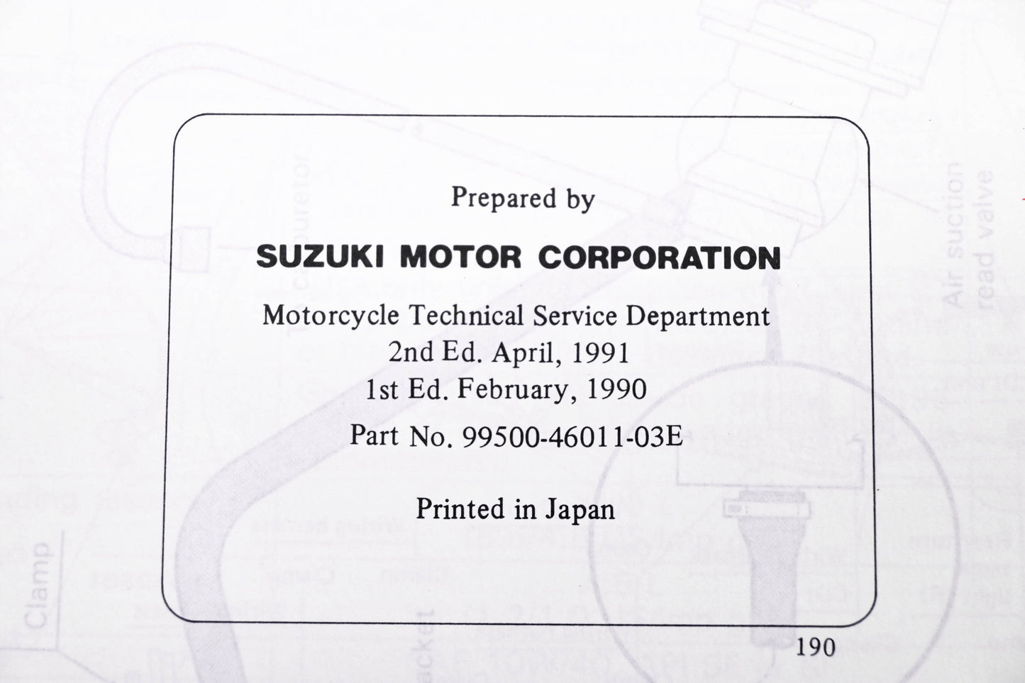 OEM Suzuki 99500-46011-03E DR650S Service Manual