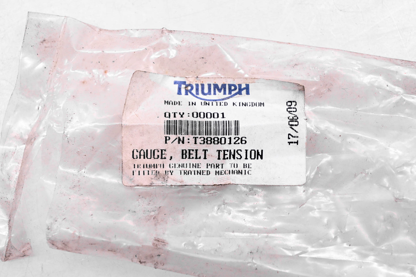 New OEM Triumph T3880126 Belt Tension Gauge NOS