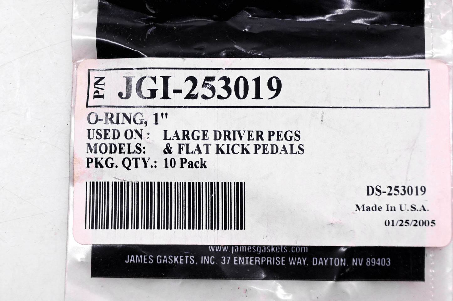 James Gaskets JGI-253019, DS-253019 Driver Pegs O Rings Qty 10 NOS