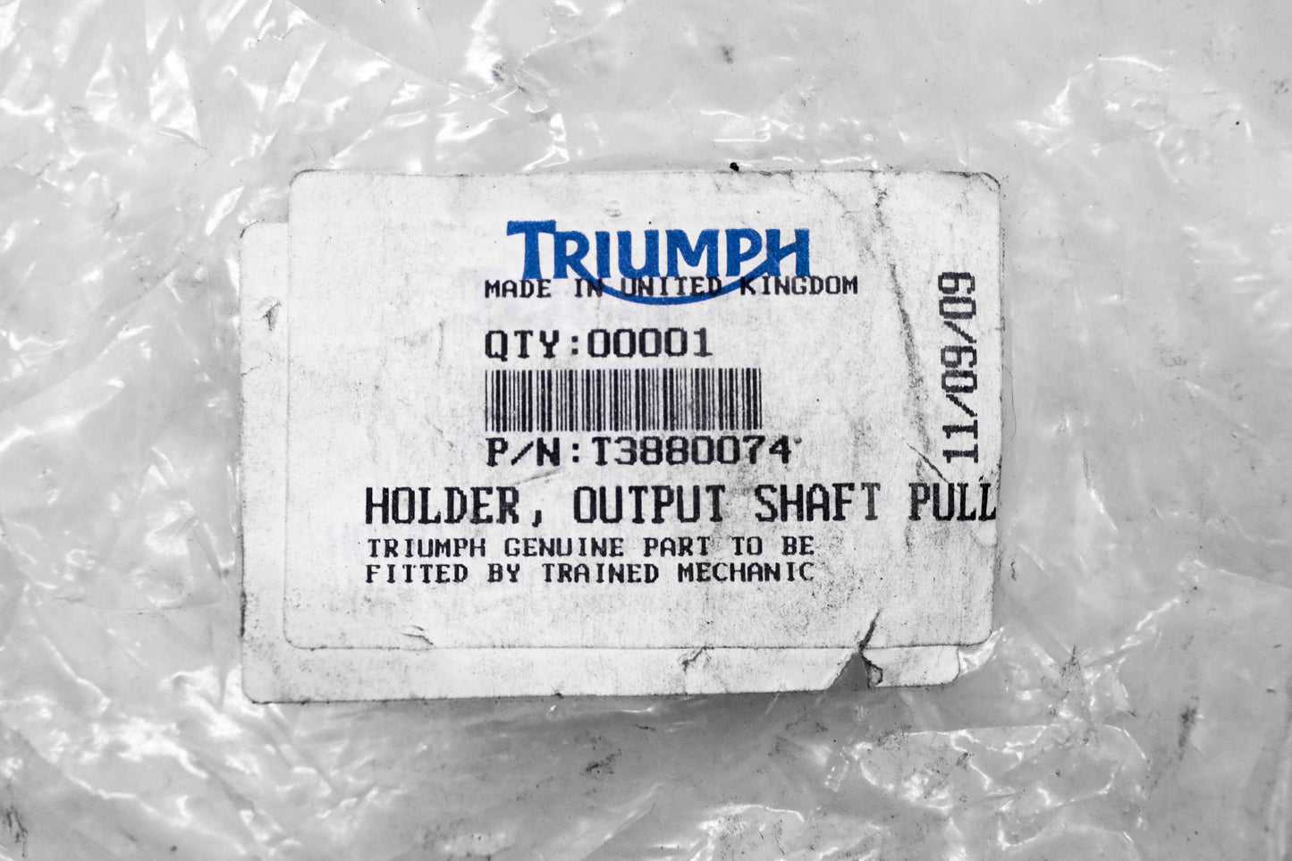 New OEM Triumph T3880074, T3880152 Outer Shaft Pulley Holder NOS
