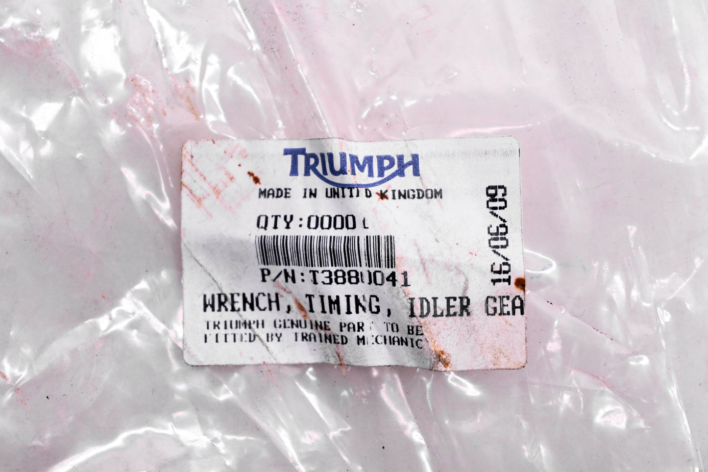 New OEM Triumph T3880041 Idler Gear Timing Wrench NOS