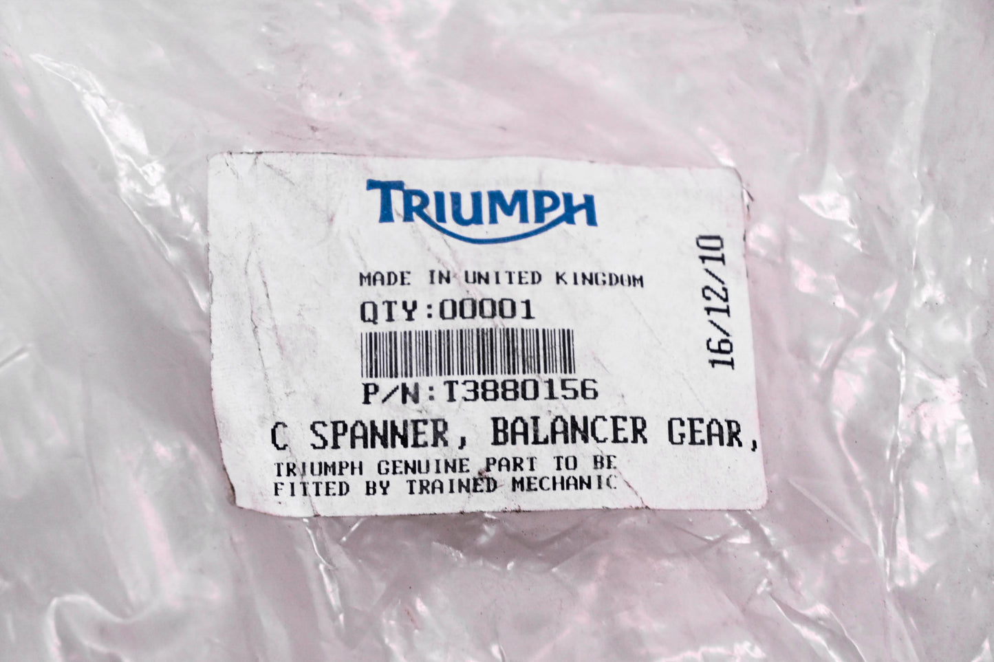 New OEM Triumph T3880156 Balancer Gear C Spanner Tool Kit NOS