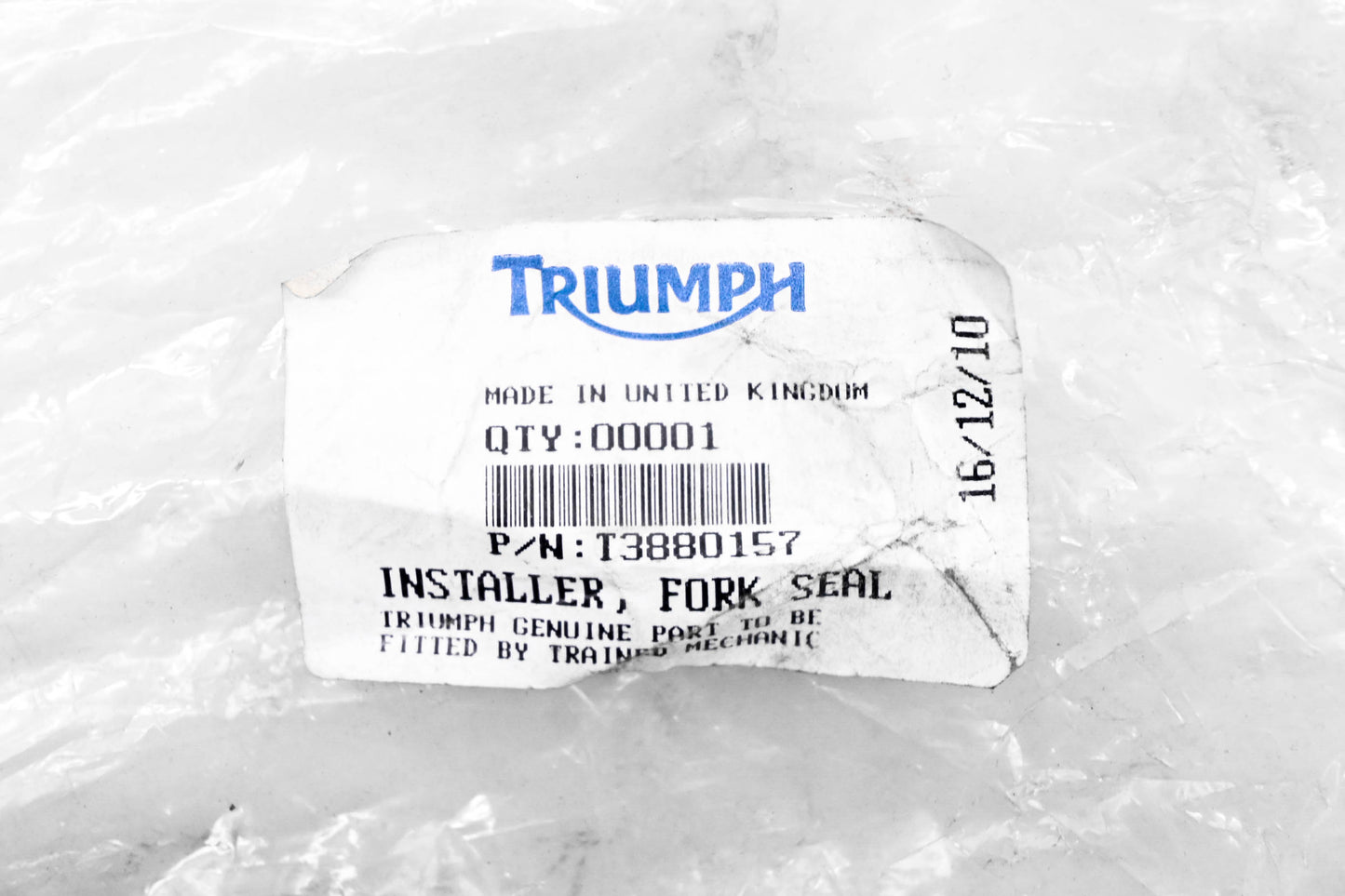 New OEM Triumph T3880157 Fork Seal Installer Tool NOS