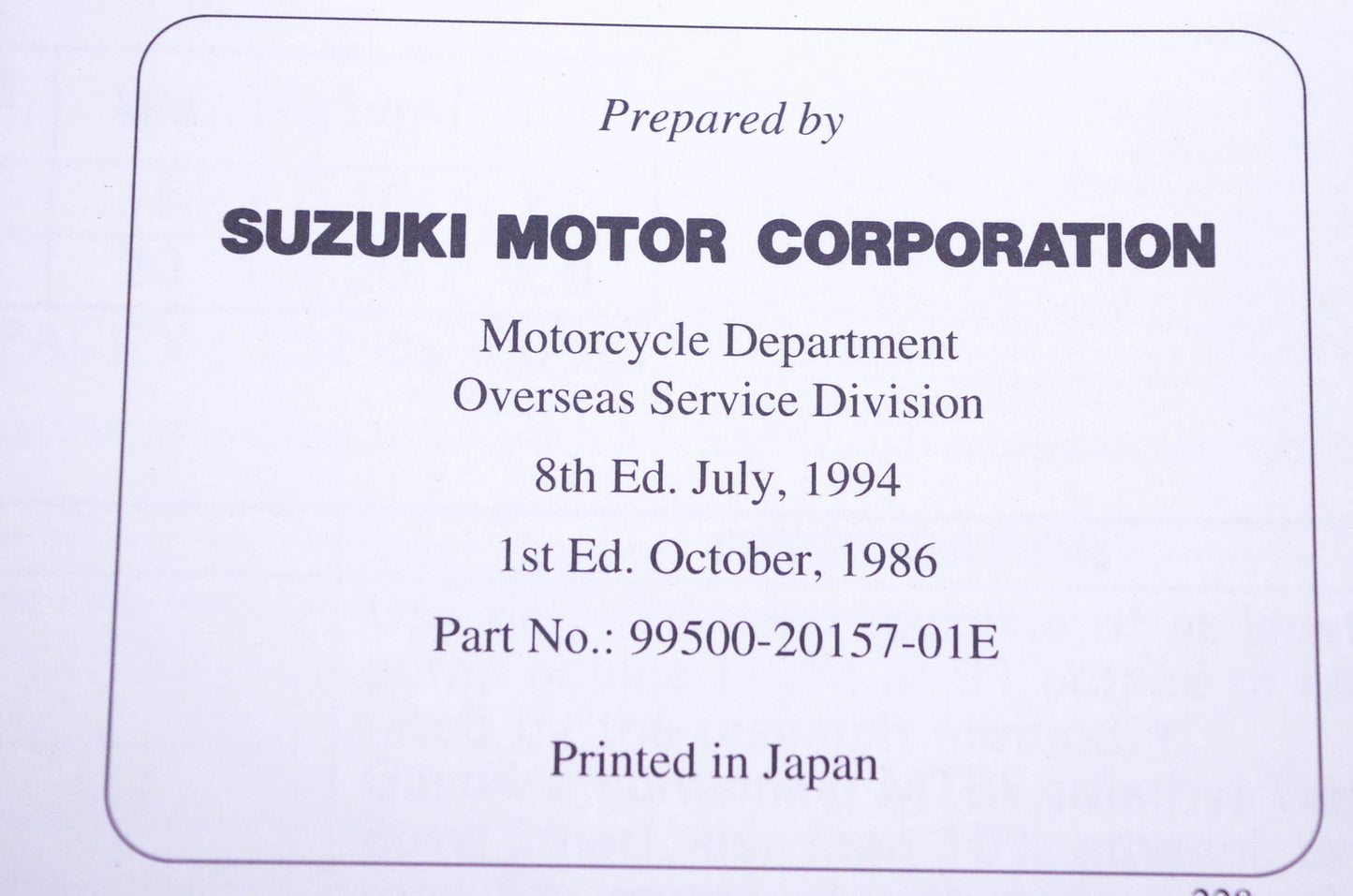 OEM Suzuki 99500-20157-01E LT80 Service Manual