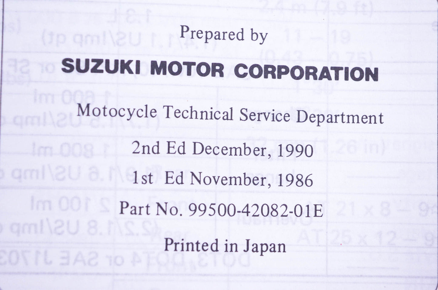 OEM Suzuki 99500-42082-01E LT300E Service Manual