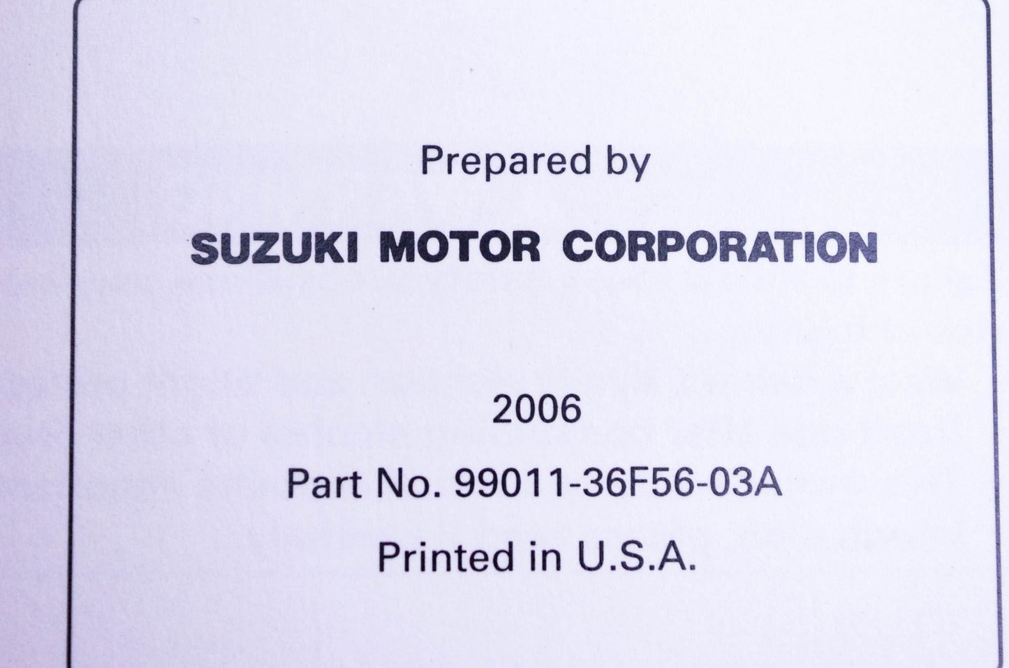 OEM Suzuki 99011-36F56-03A RM125 K7 Service Manual