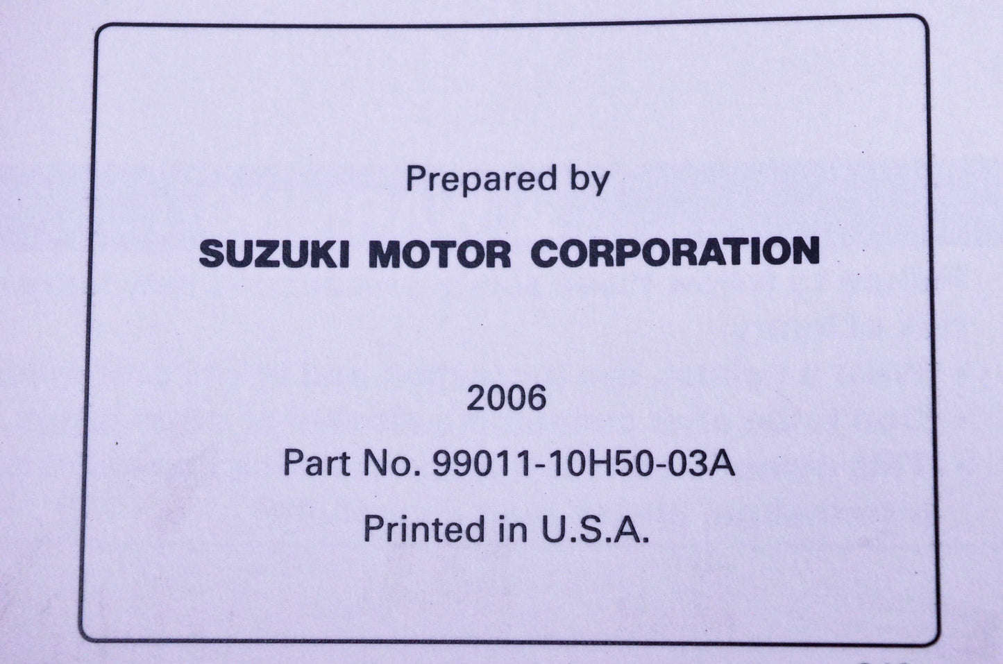 OEM Suzuki 99011-10H50-03A RM-Z250 K7 Service Manual
