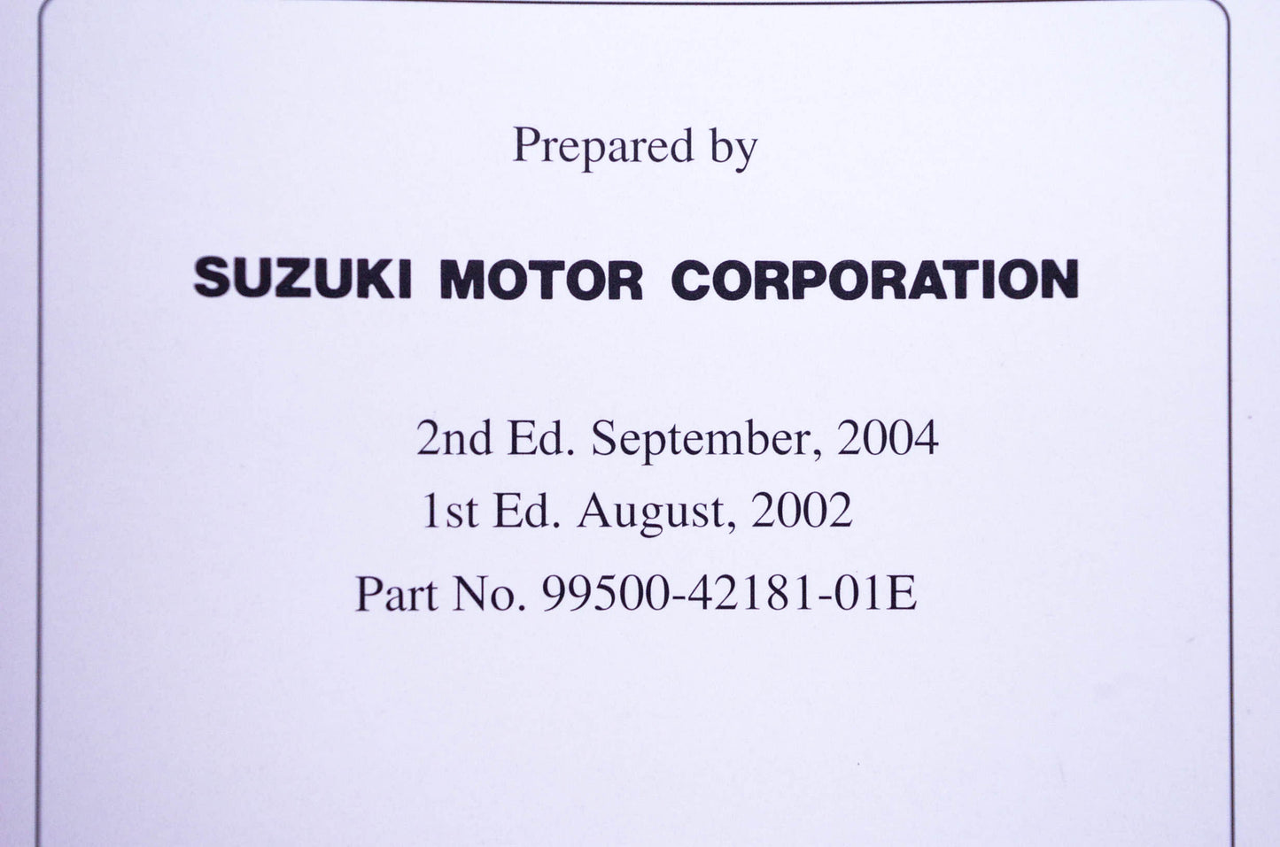 OEM Suzuki 99500-42181-01E RM-Z250 K4 K5 Service Manual