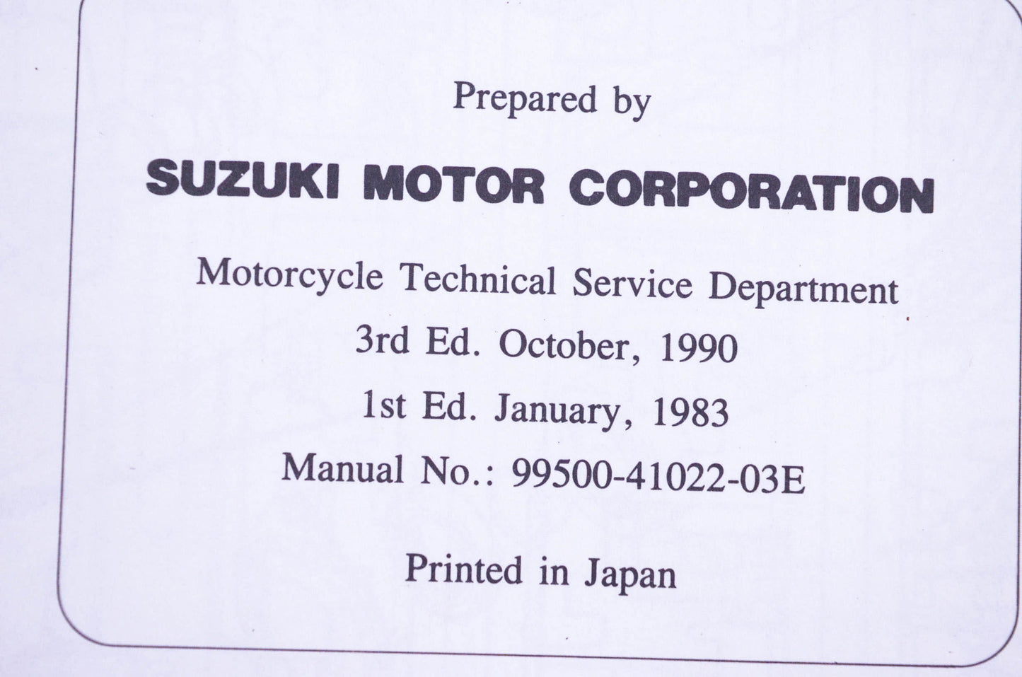 OEM Suzuki 99500-41022-03E ATL125 D Service Manual