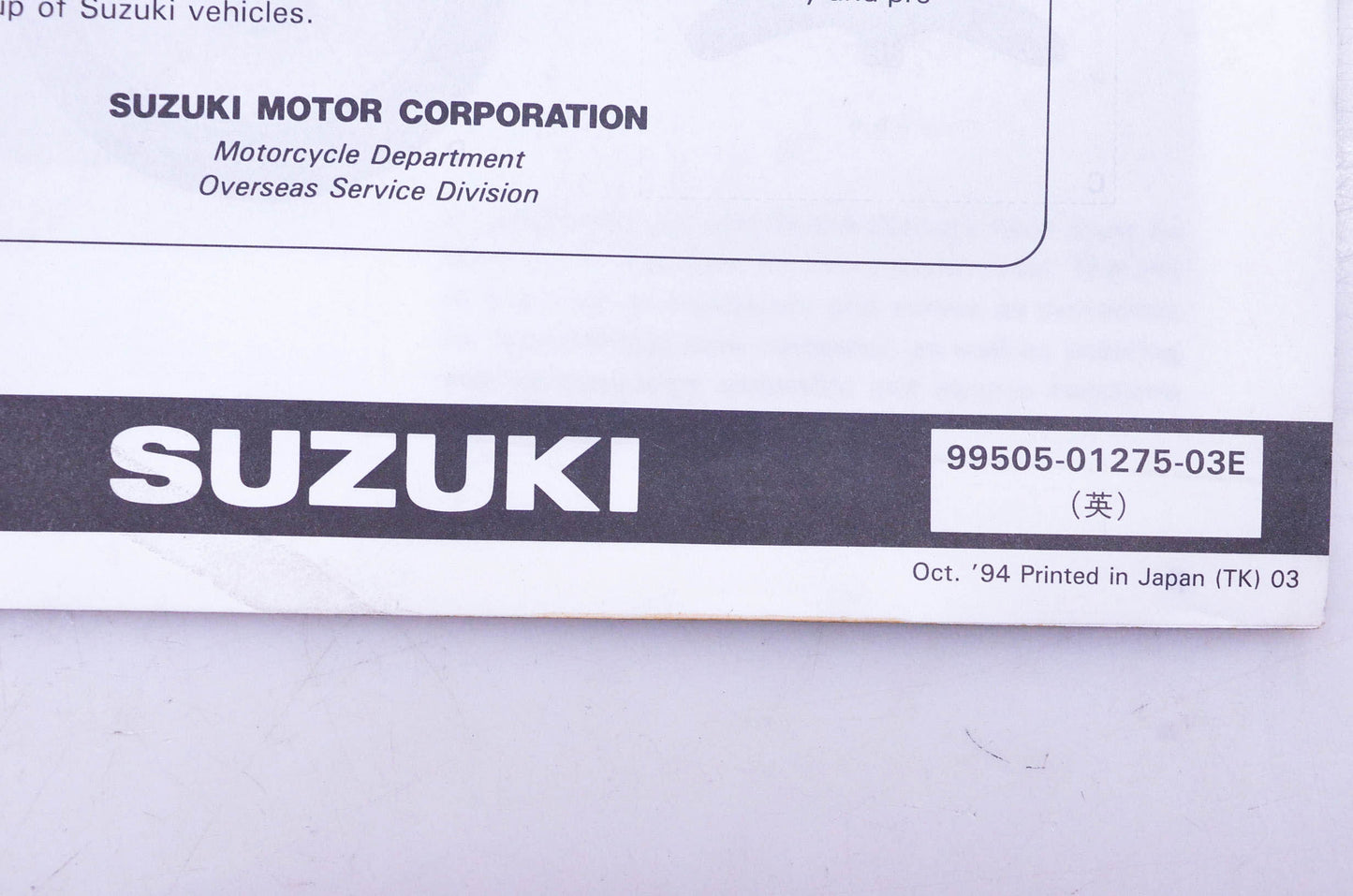 OEM Suzuki 99505-01275-03E LS650S S Assembly Service Guide