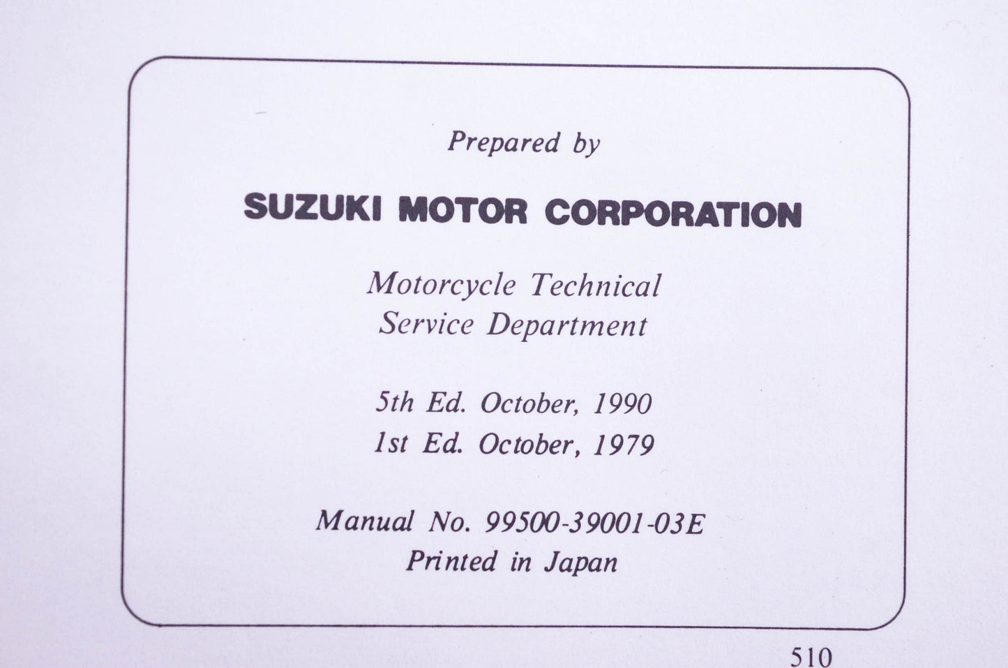 OEM Suzuki 99500-39001-03E GS1000 Service Manual