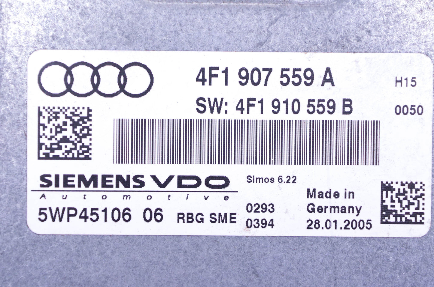 Siemans 4F1907559A, 4F1910559B, 5WP45106 06 Audi ECU Unit