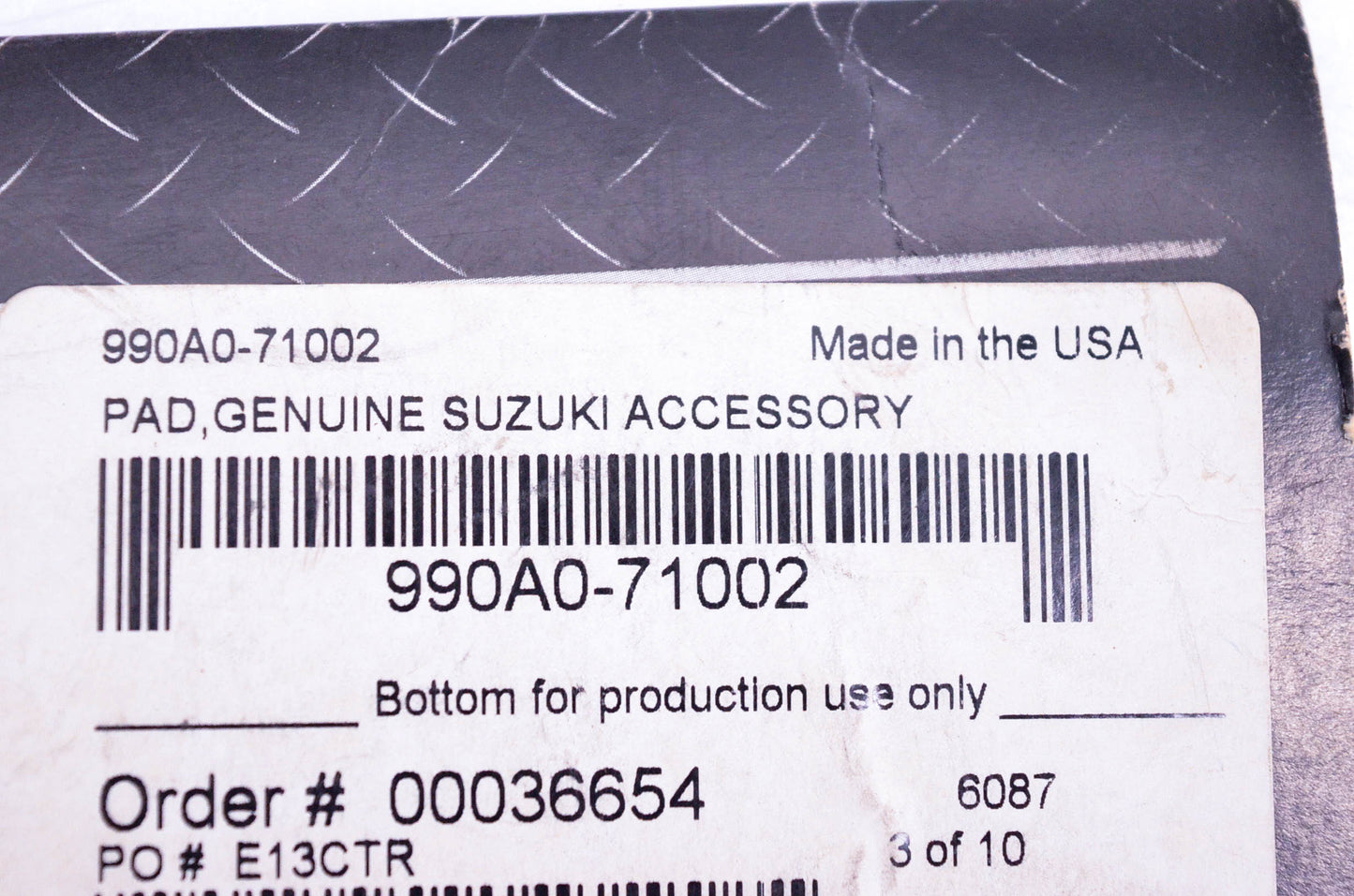 New OEM Suzuki 990A0-71002 Black Studded Backrest Pad NOS